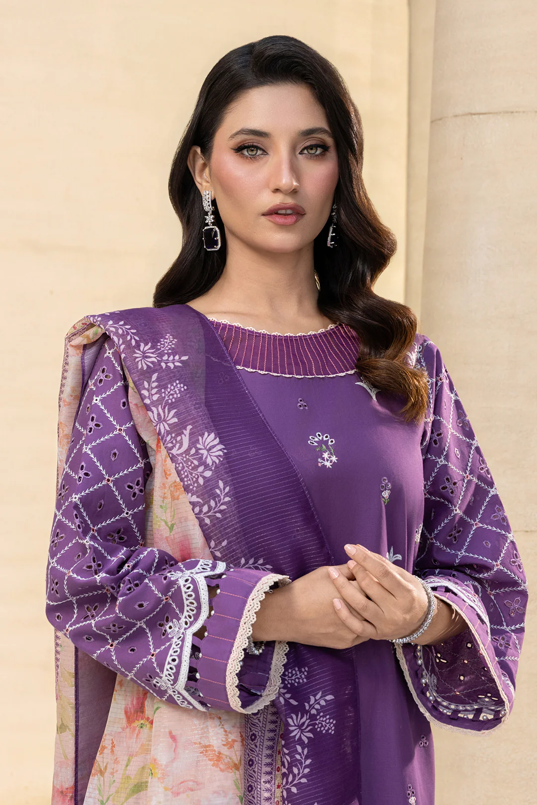 Embroidered Shirt Shalwar Dupatta - 4014 - Image 2