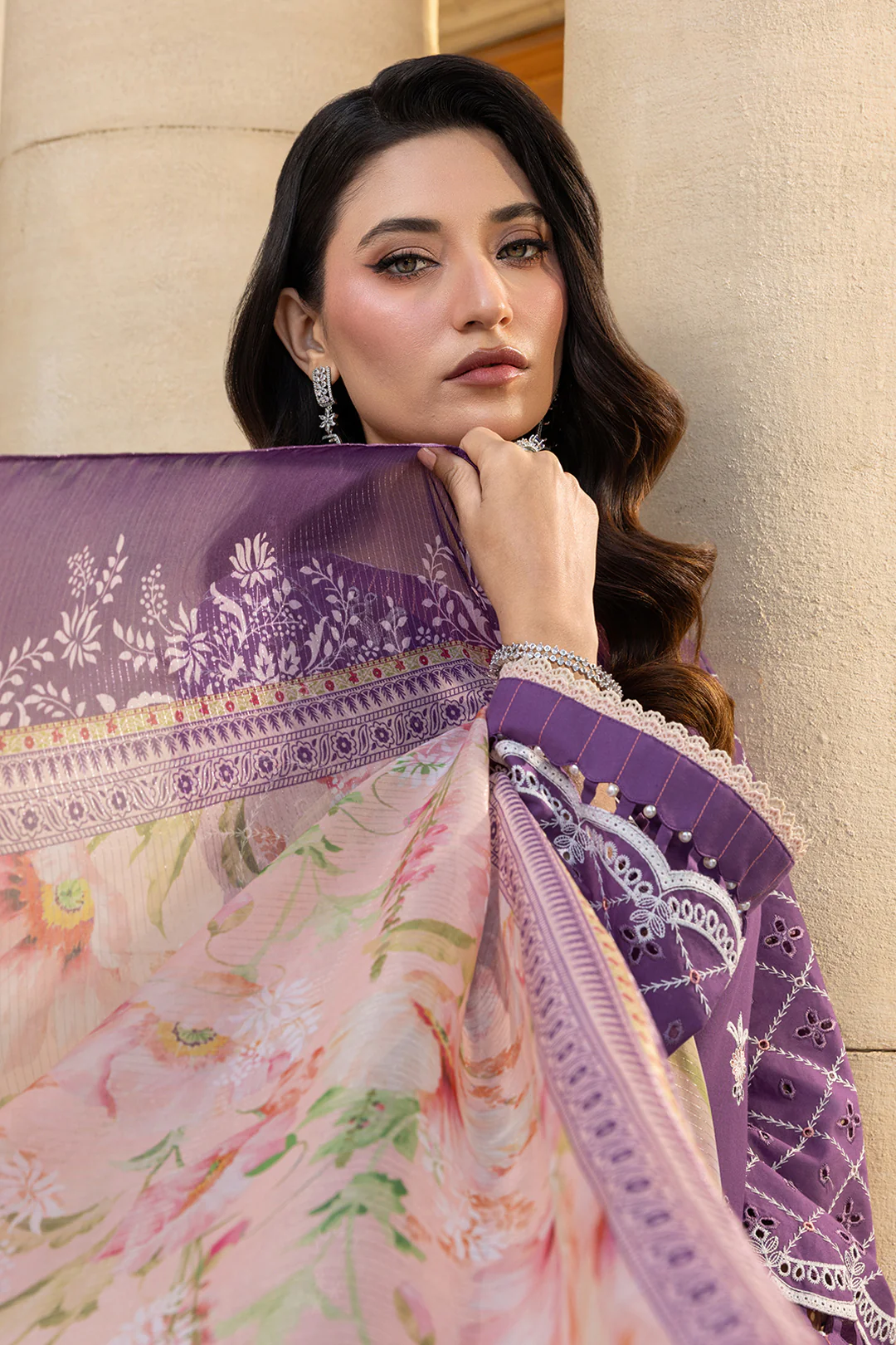 Embroidered Shirt Shalwar Dupatta - 4014 - Image 6