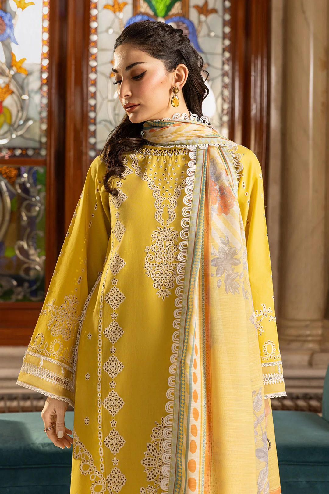 Embroidered Shirt Shalwar Dupatta - 4015 - Image 3