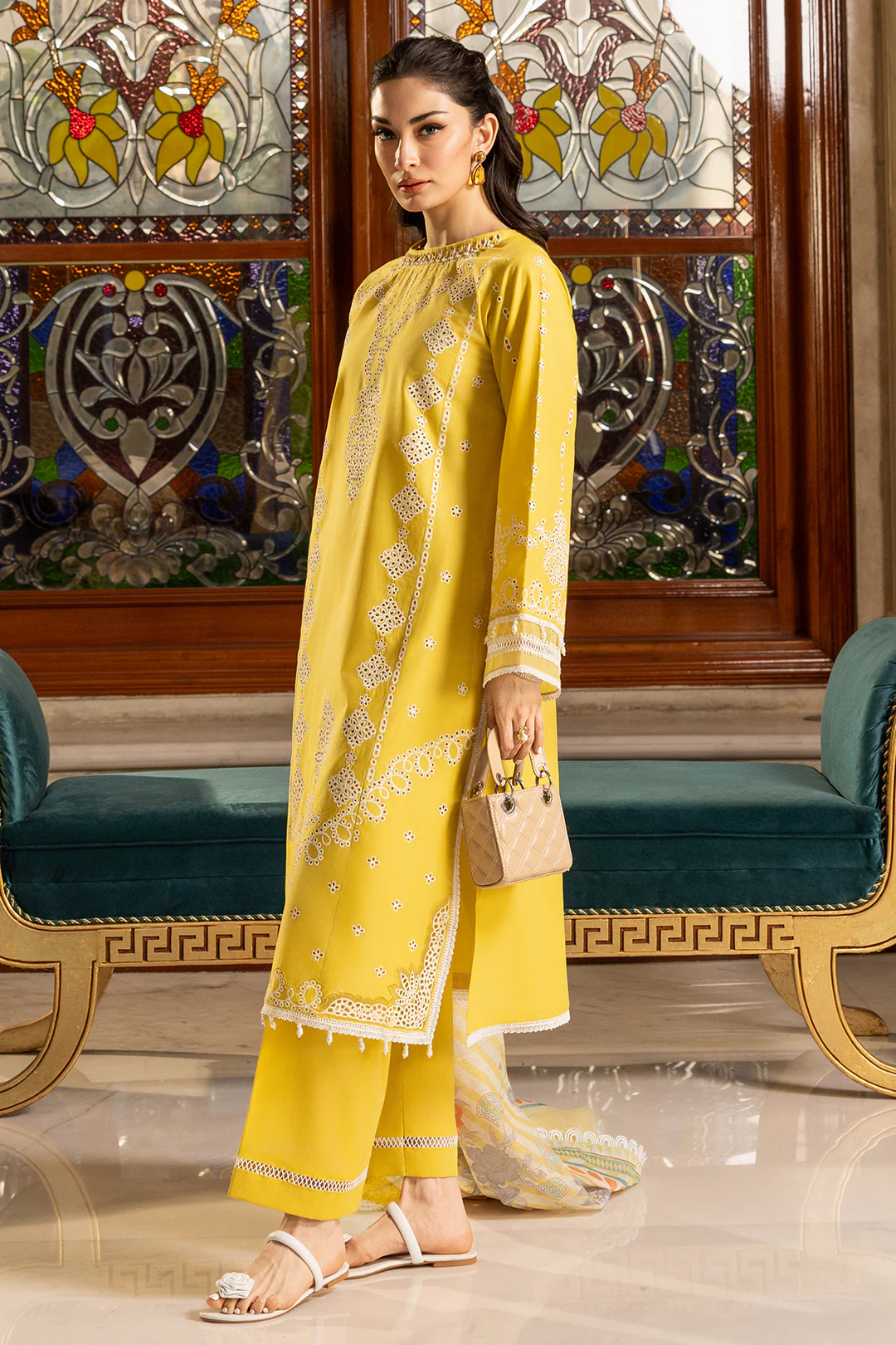 Embroidered Shirt Shalwar Dupatta - 4015 - Image 4