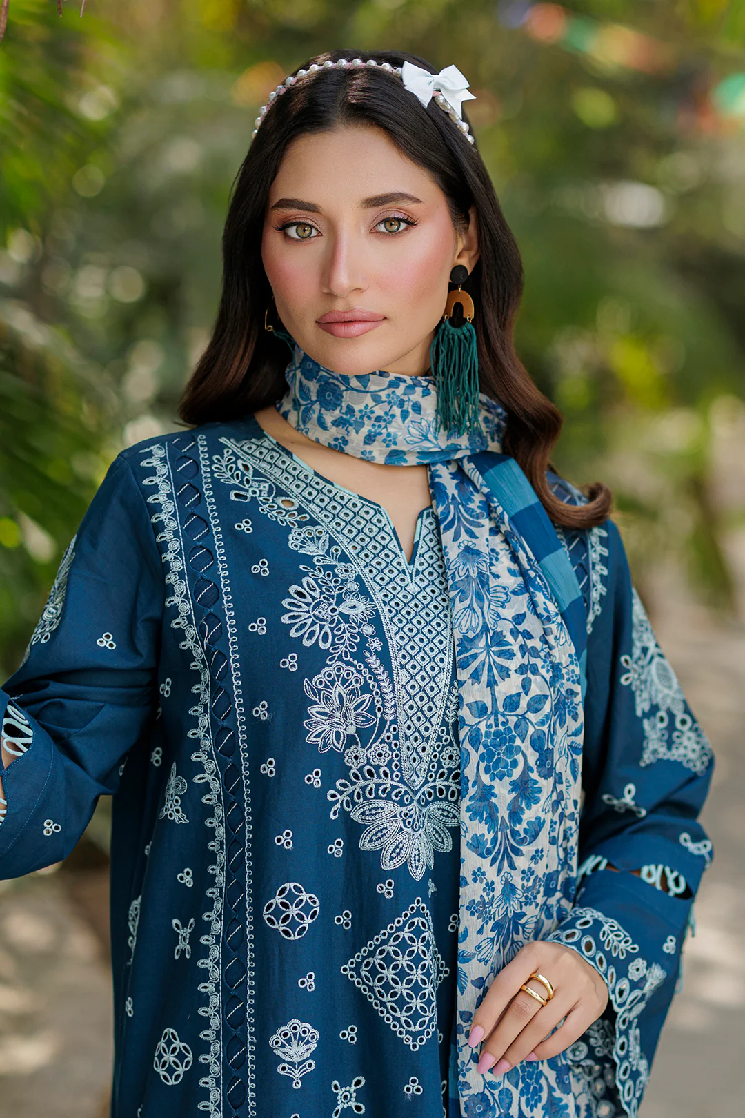 Embroidered Shirt Shalwar Dupatta - 4016 - Image 2