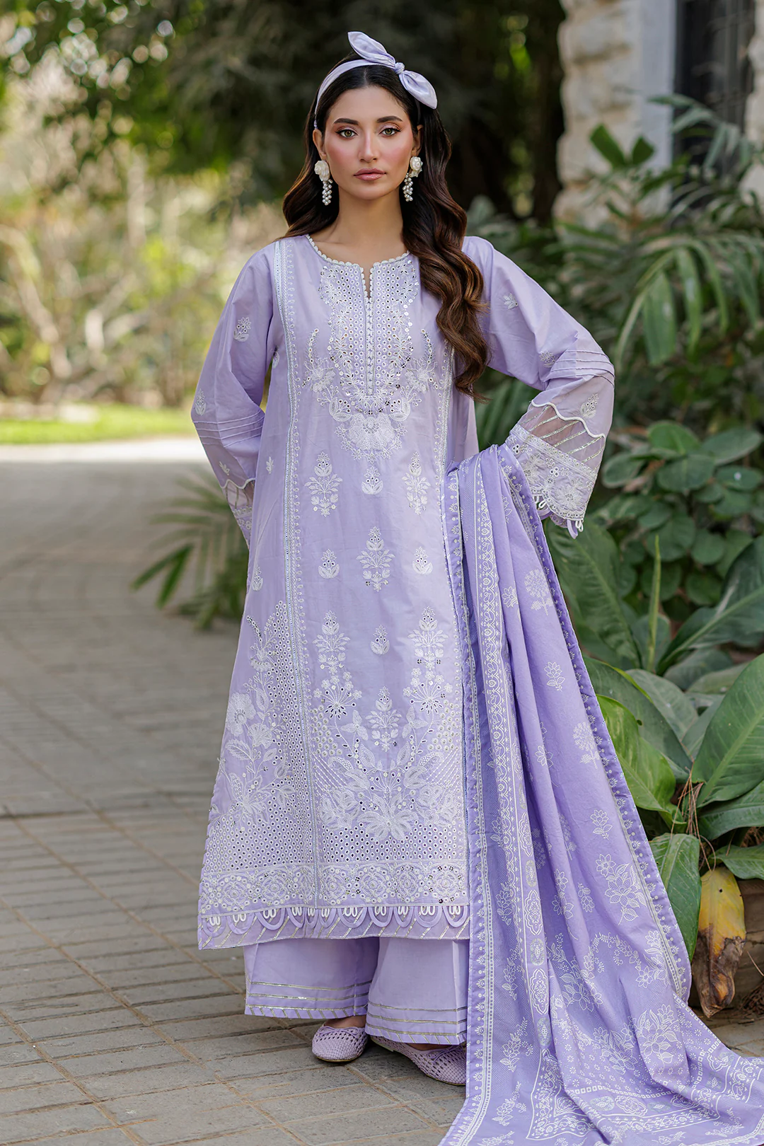 Embroidered Shirt Shalwar Dupatta - 4019 - Image 3