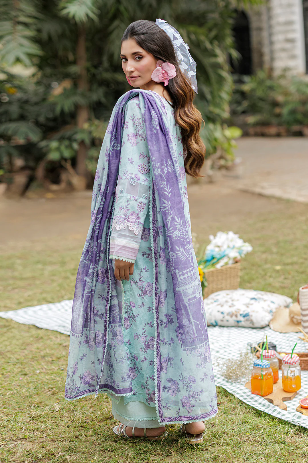Embroidered Shirt Shalwar Dupatta - 4021 - Image 8