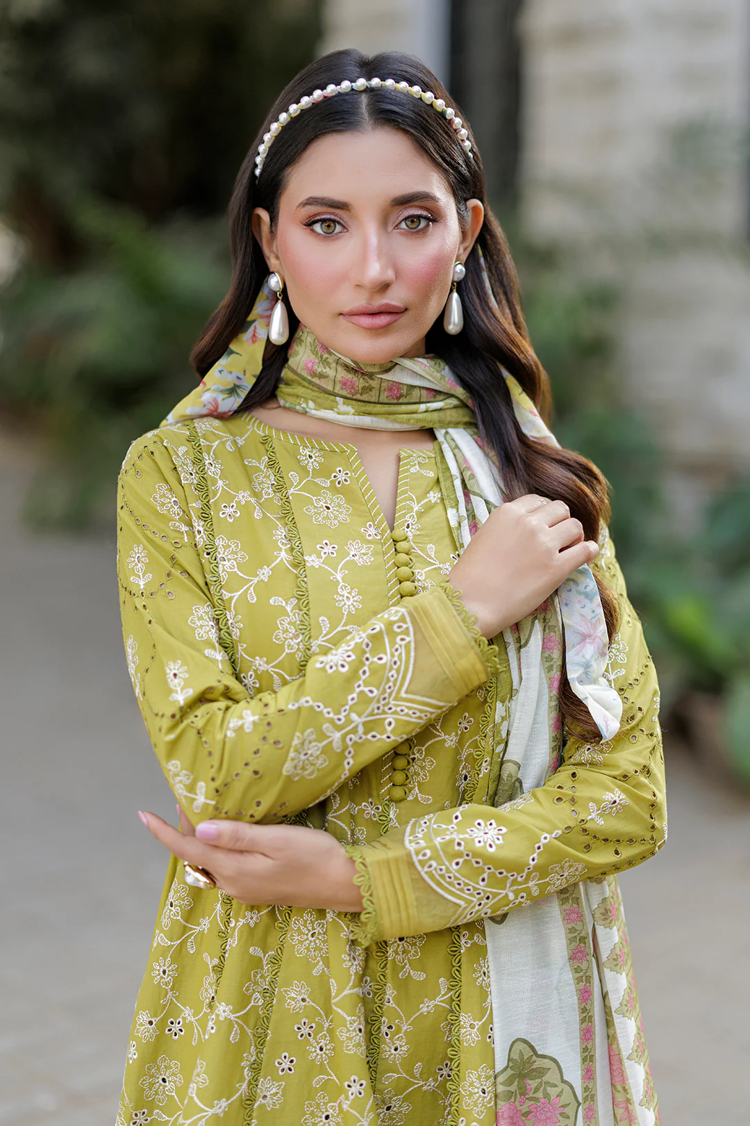 Embroidered Shirt Shalwar Dupatta - 4023 - Image 2