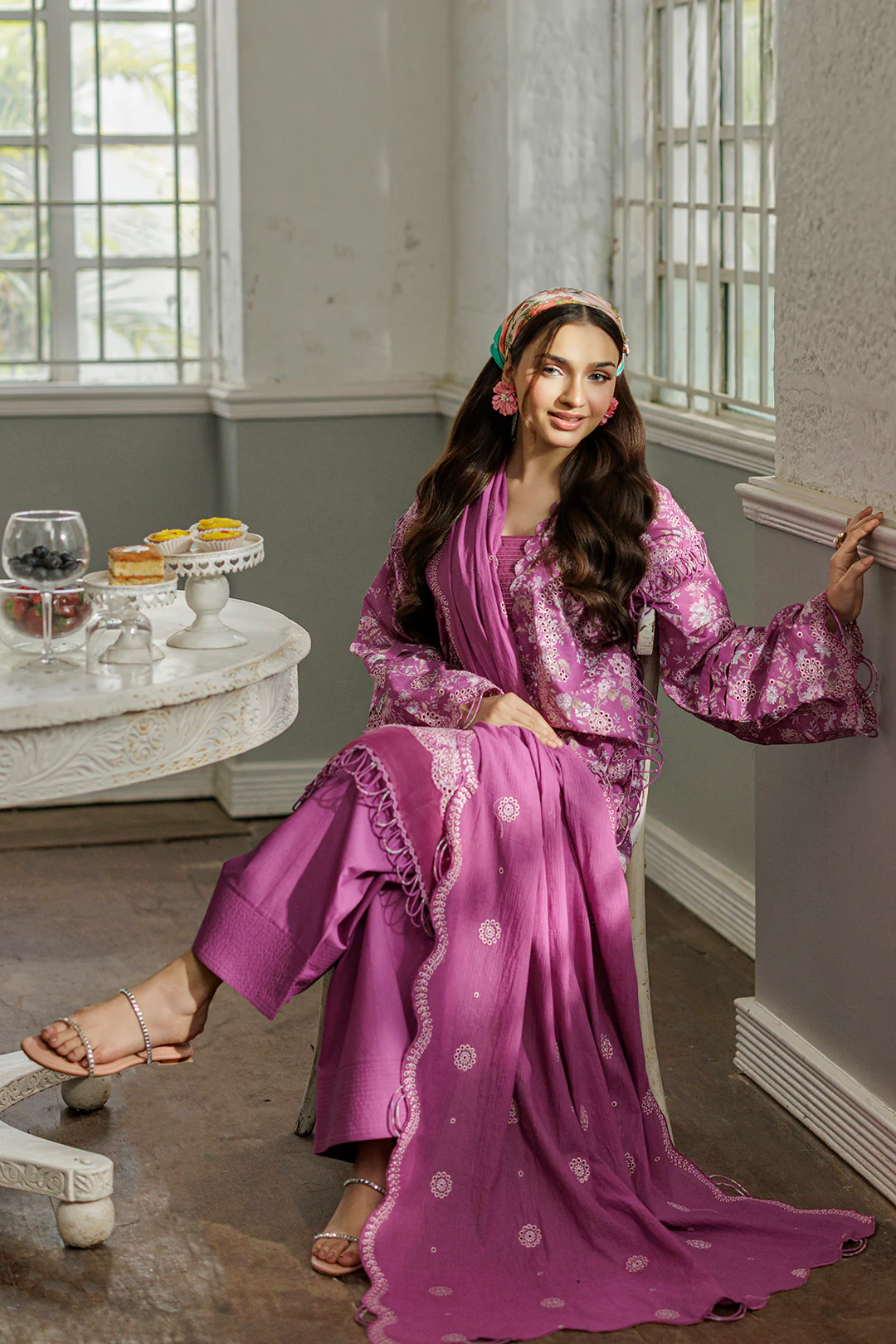 Embroidered Shirt Shalwar Dupatta - 4027 - Image 4