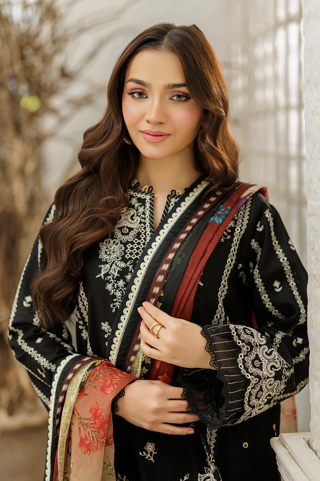 Embroidered Shirt Shalwar Dupatta - 4028 - Image 2