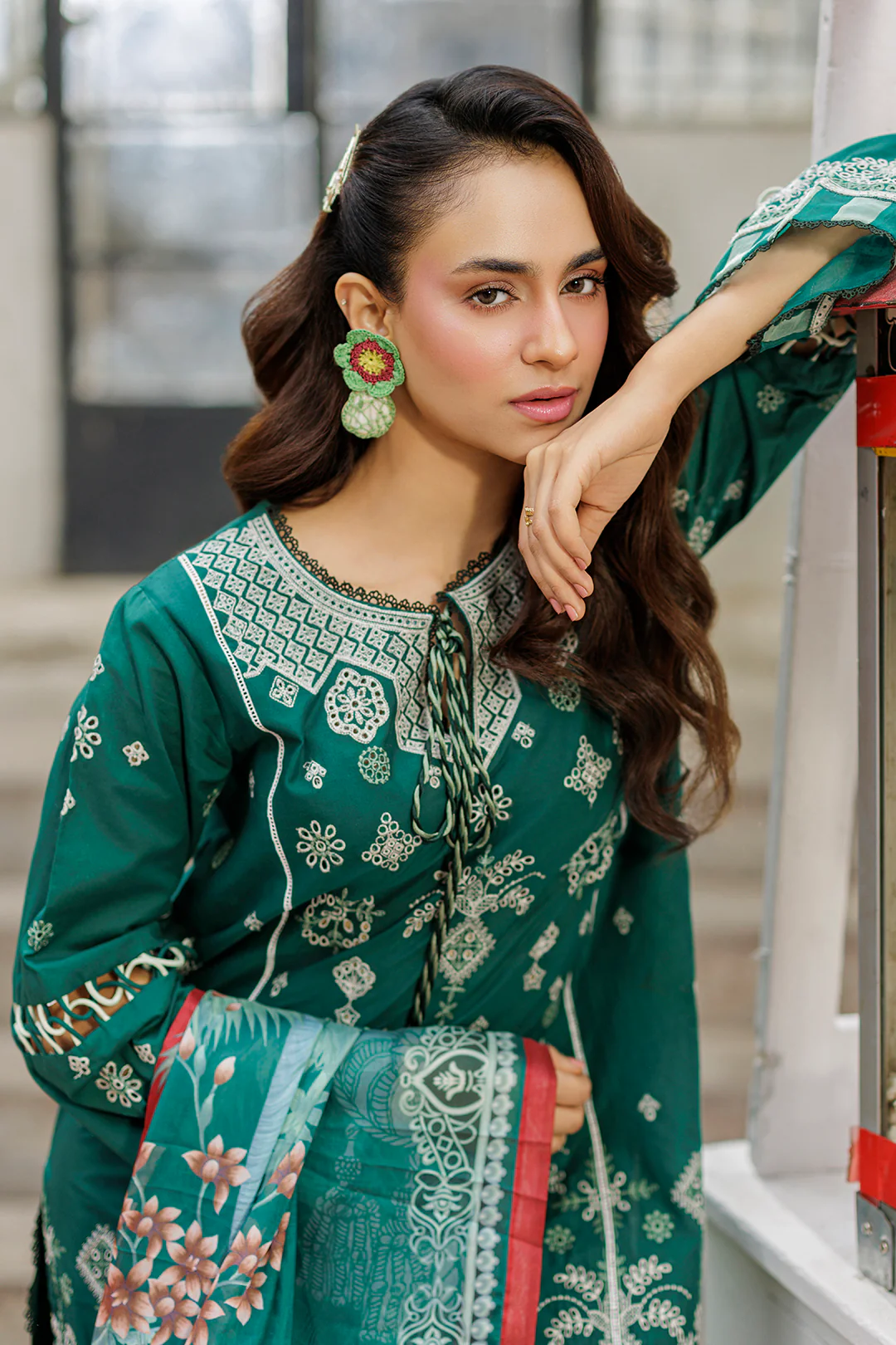 Embroidered Shirt Shalwar Dupatta - 4034 - Image 4