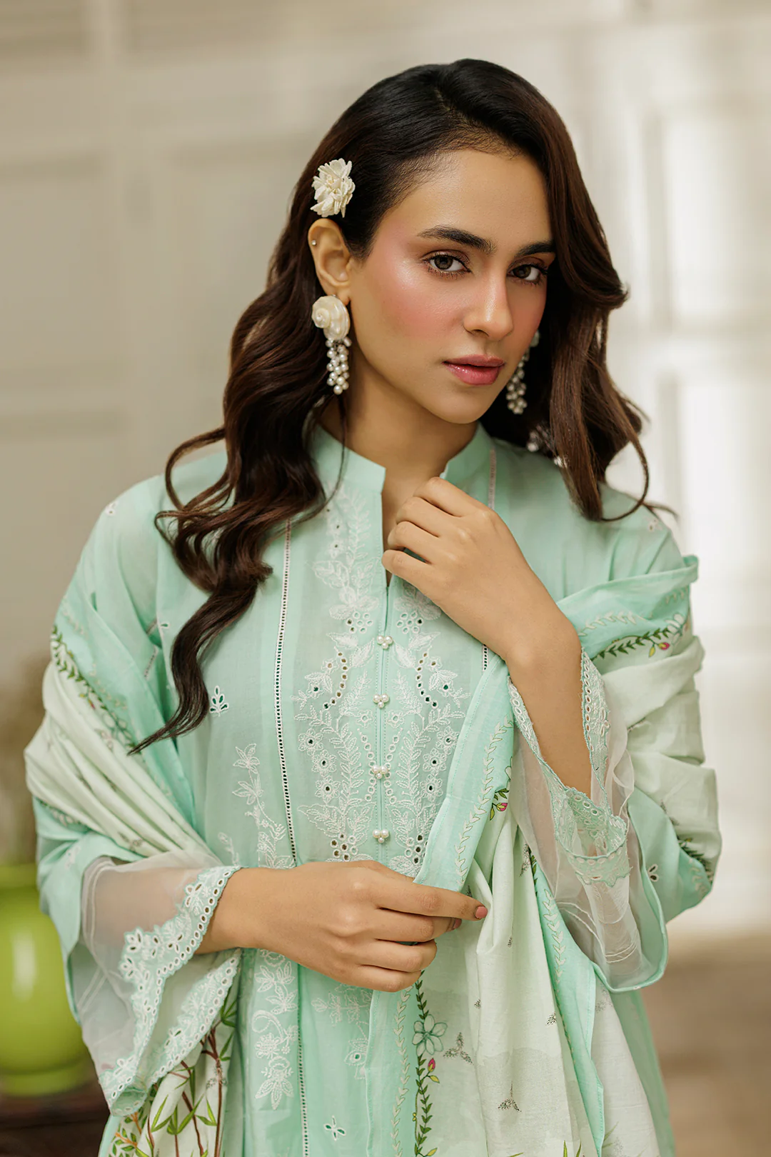 Embroidered Shirt Shalwar Dupatta - 4036 - Image 2