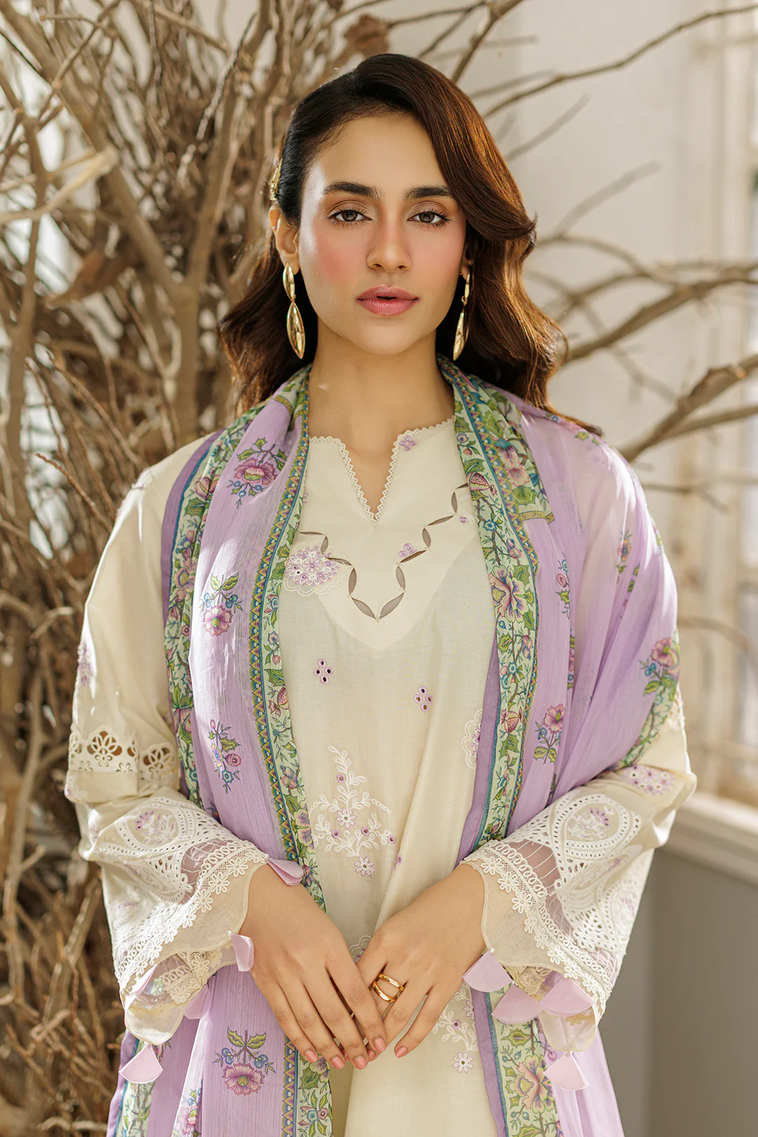 Embroidered Shirt Shalwar Dupatta - 4038 - Image 2