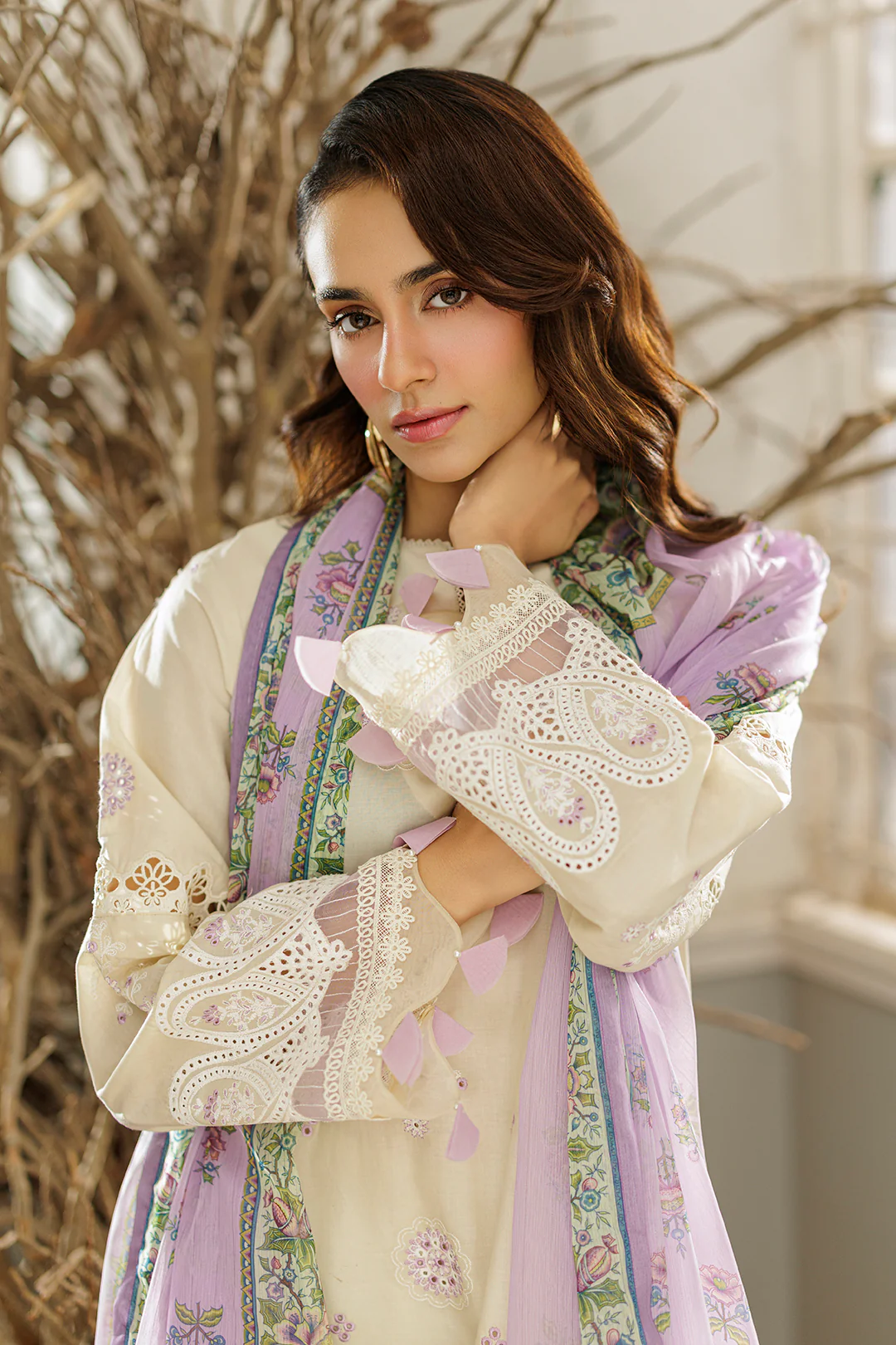 Embroidered Shirt Shalwar Dupatta - 4038 - Image 4
