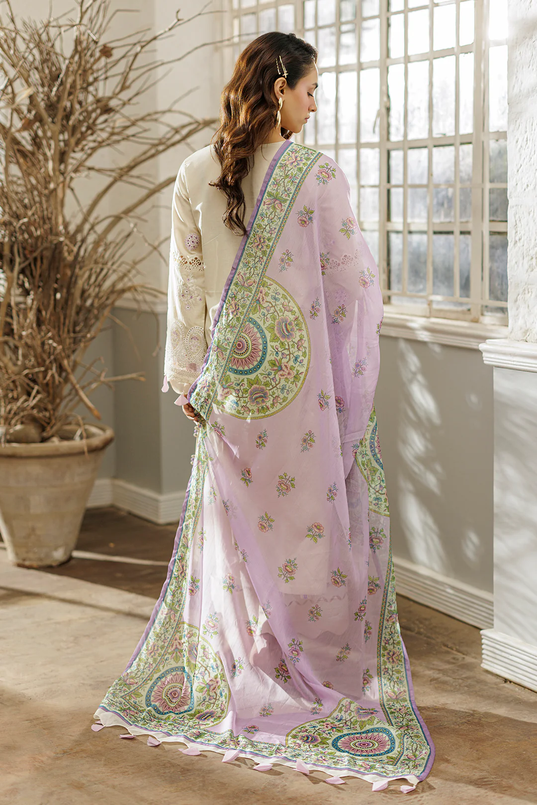 Embroidered Shirt Shalwar Dupatta - 4038 - Image 7