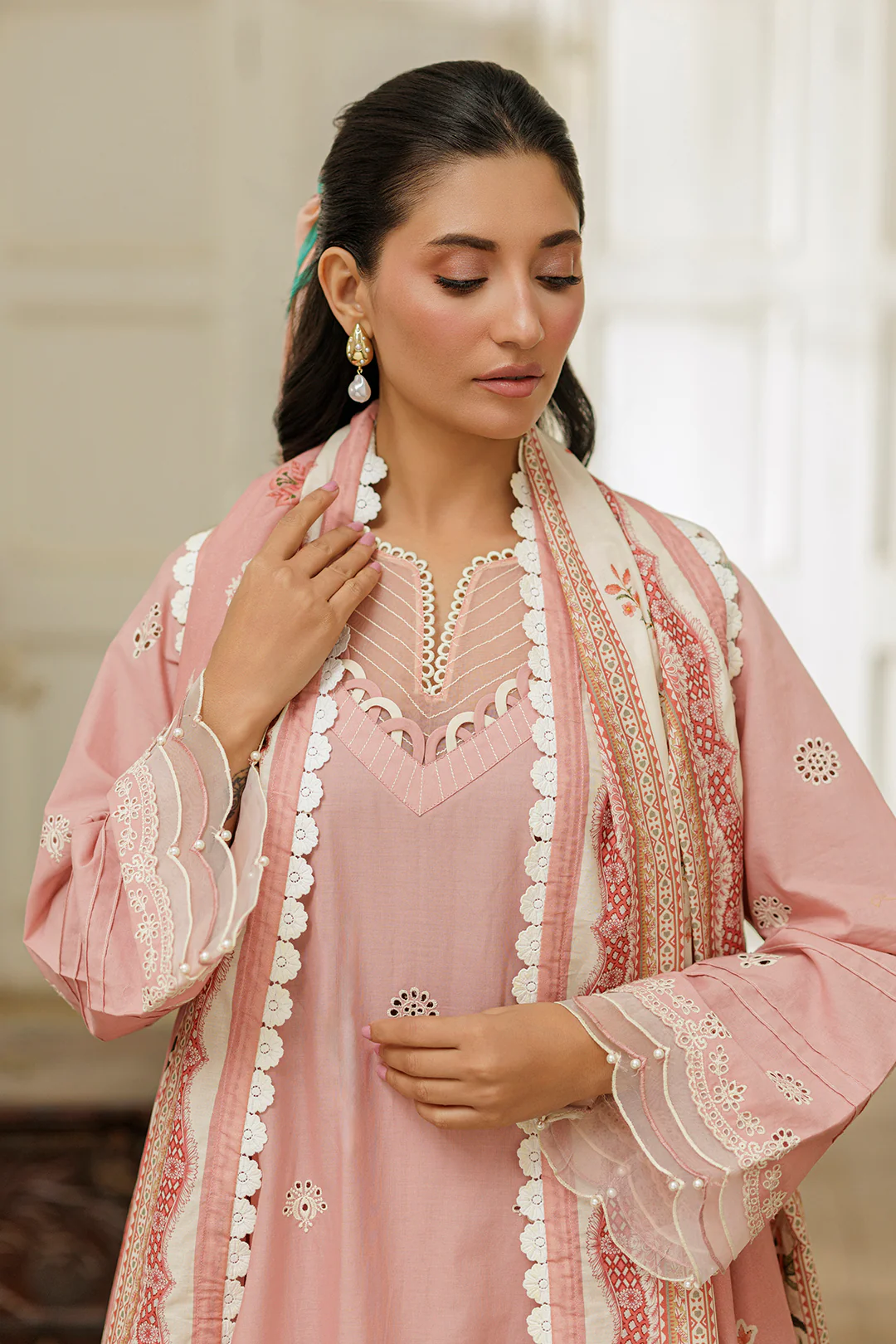 Embroidered Shirt Shalwar Dupatta - 4039 - Image 2