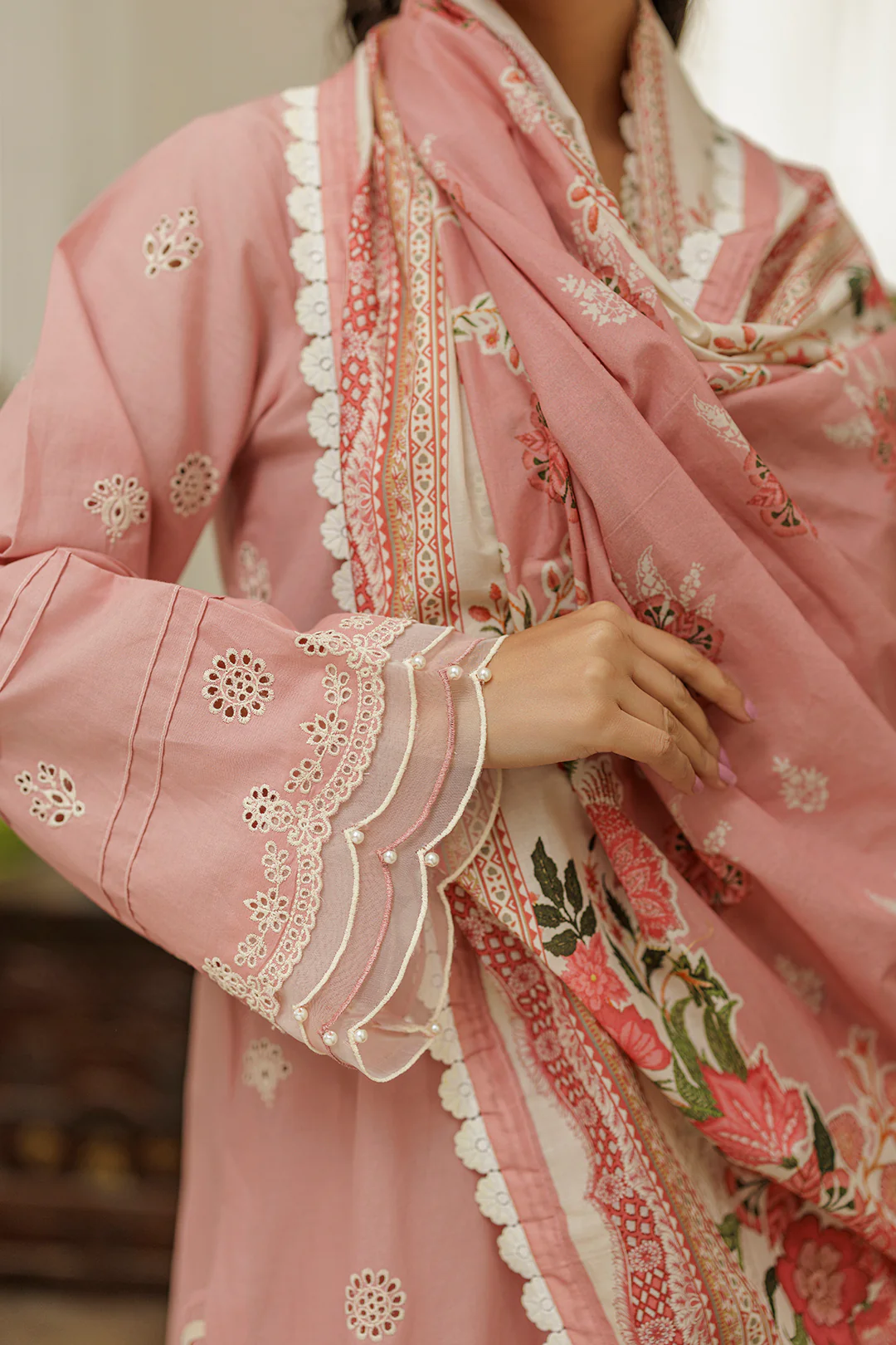 Embroidered Shirt Shalwar Dupatta - 4039 - Image 4