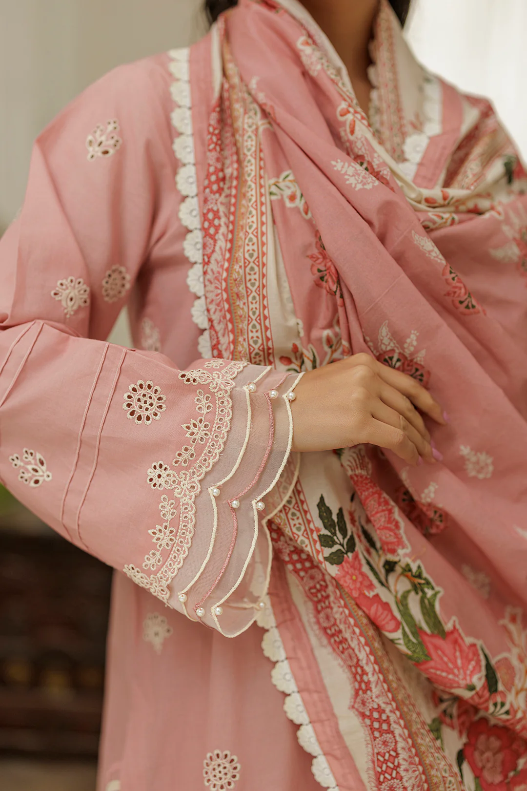 Embroidered Shirt Shalwar Dupatta - 4039 - Image 5
