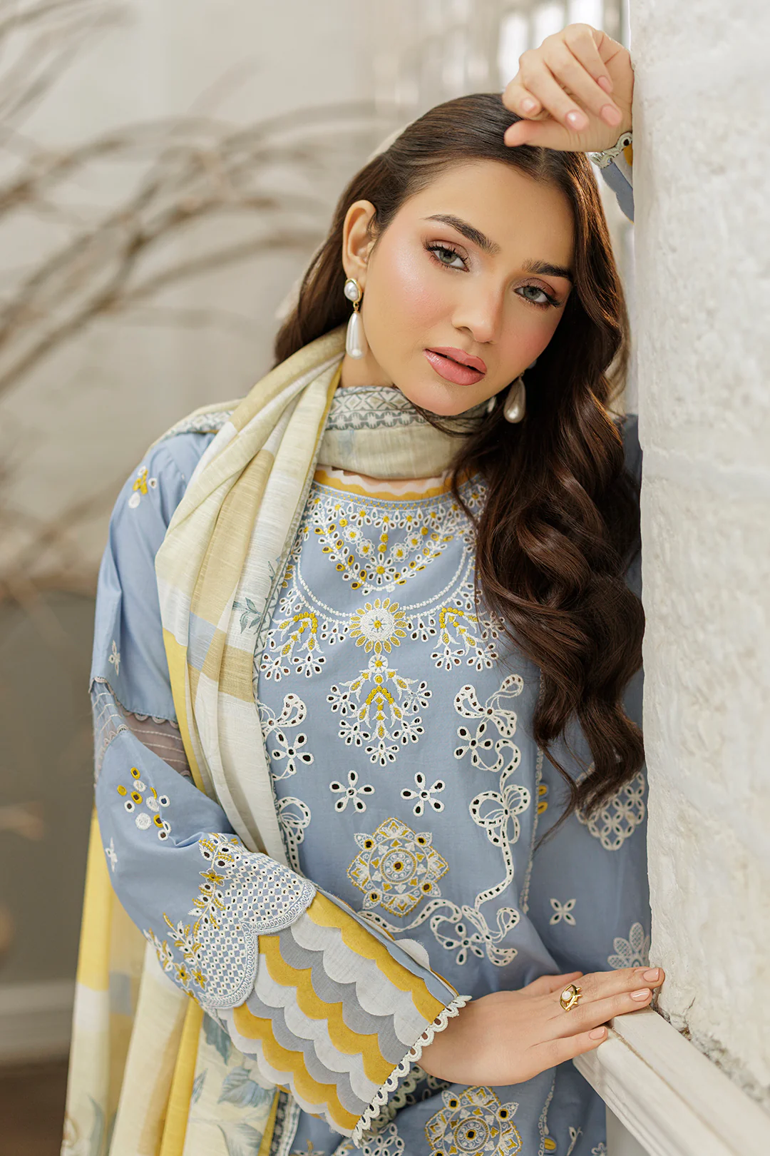 Embroidered Shirt Shalwar Dupatta - 4041 - Image 4