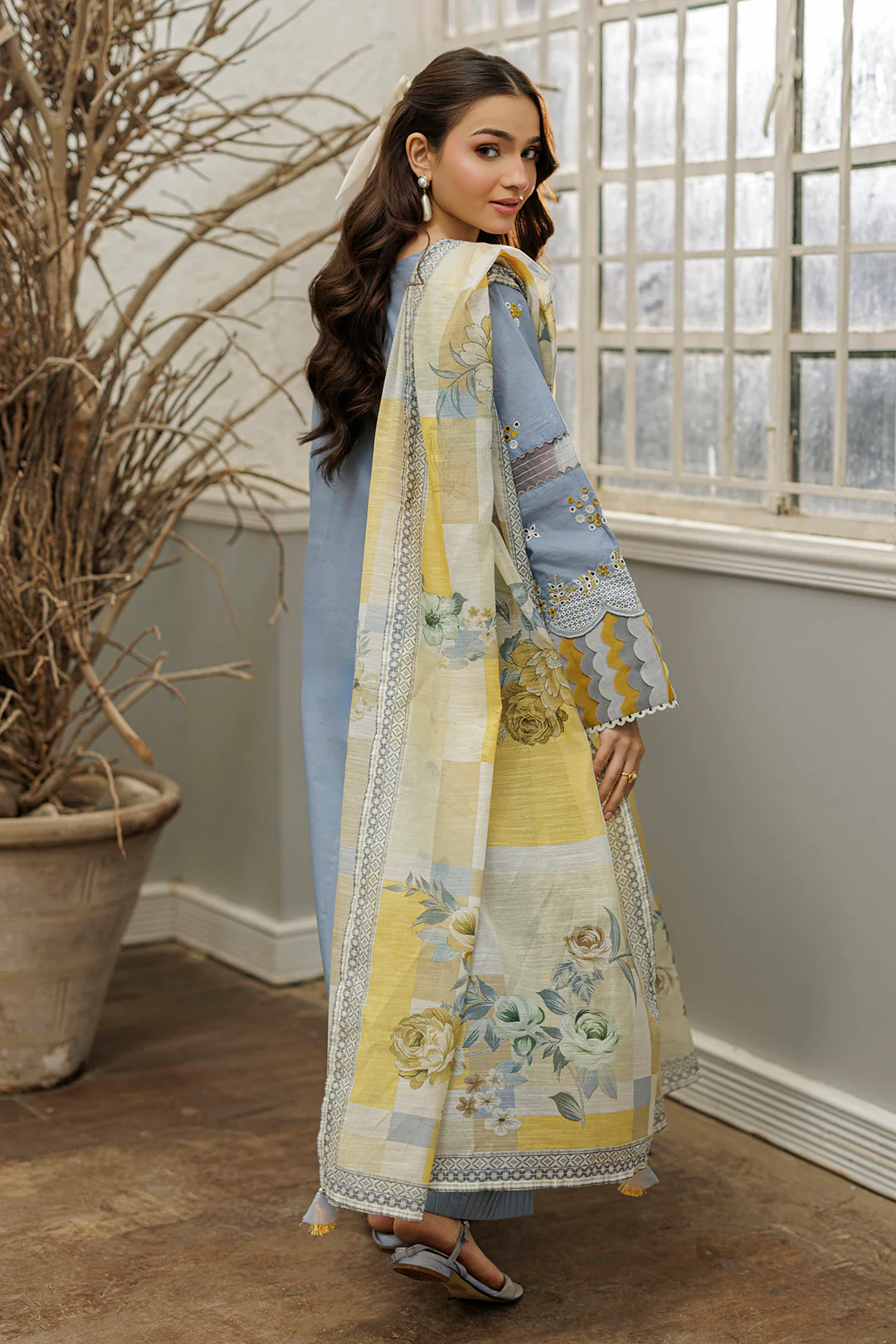 Embroidered Shirt Shalwar Dupatta - 4041 - Image 7