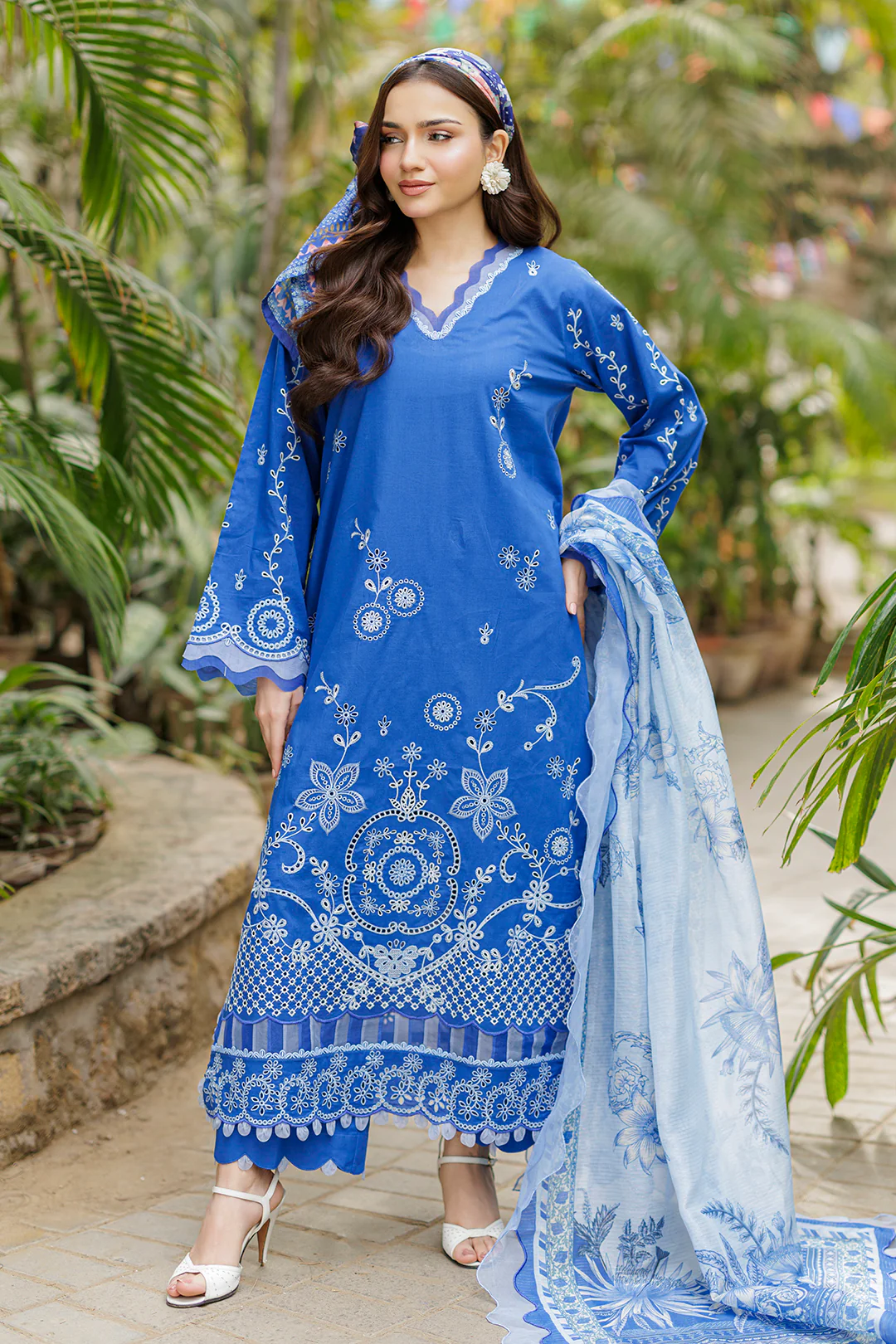 Embroidered Shirt Shalwar Dupatta - 4043 - Image 3