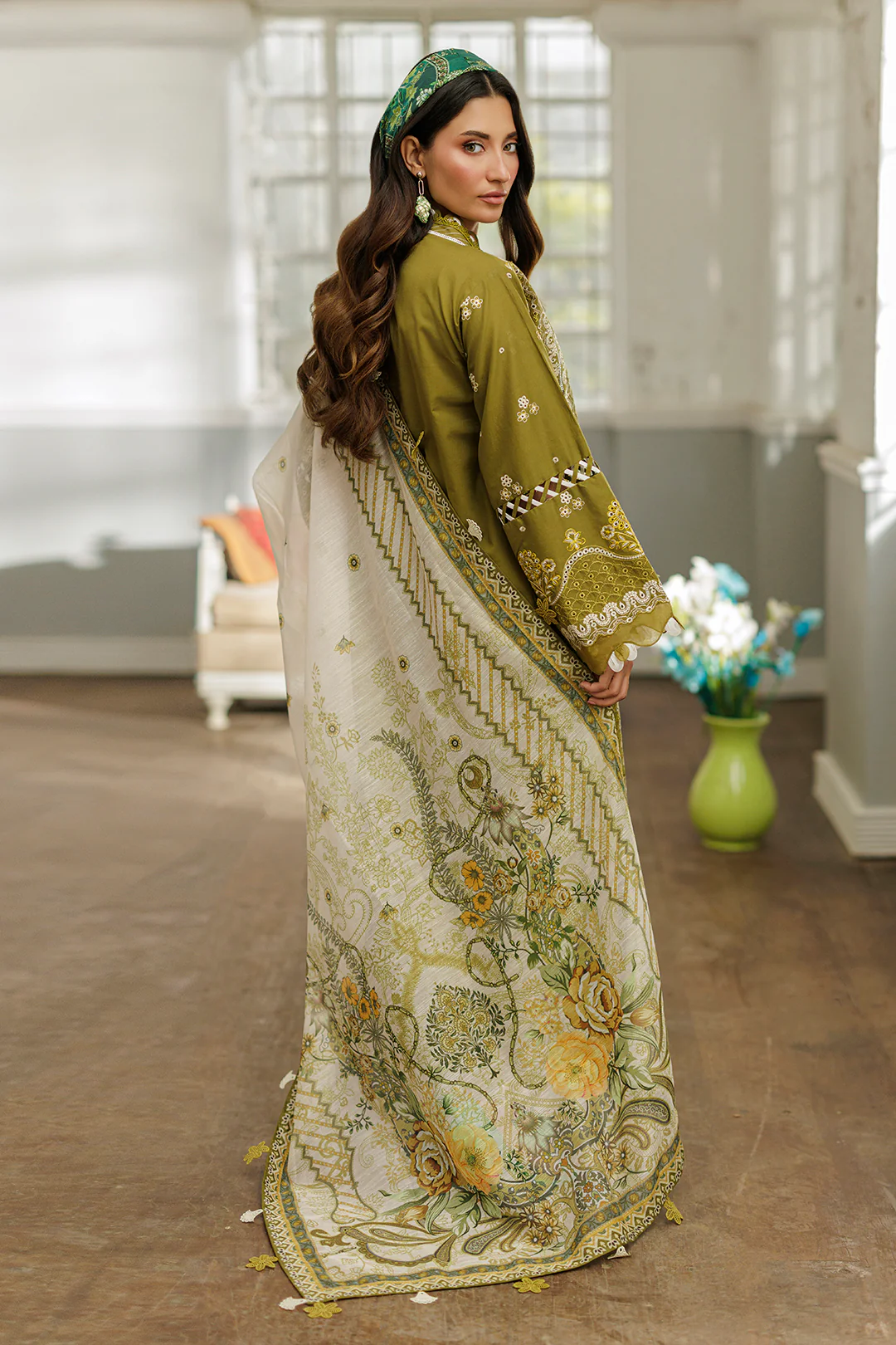 Embroidered Shirt Shalwar Dupatta - 4044 - Image 10