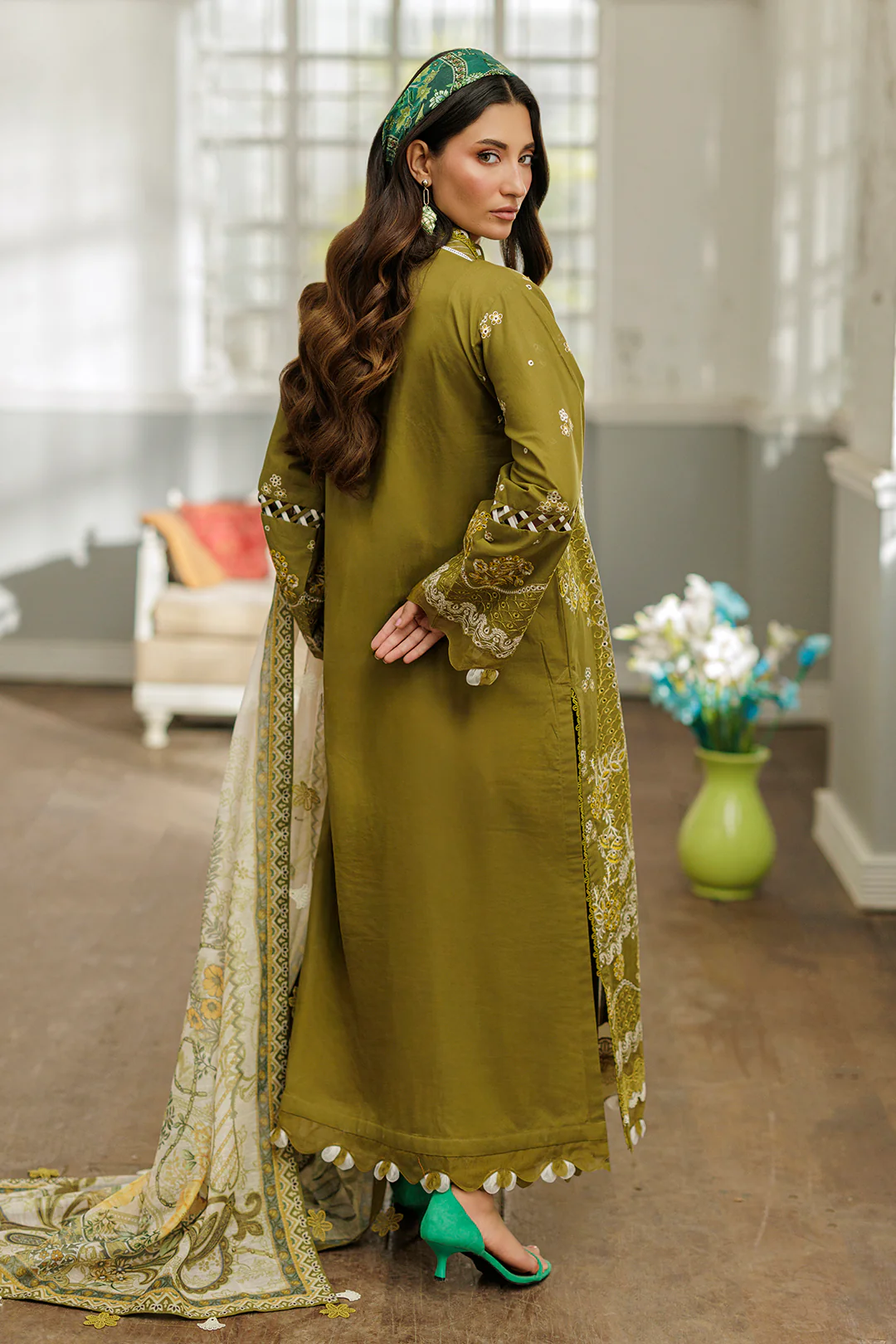 Embroidered Shirt Shalwar Dupatta - 4044 - Image 11