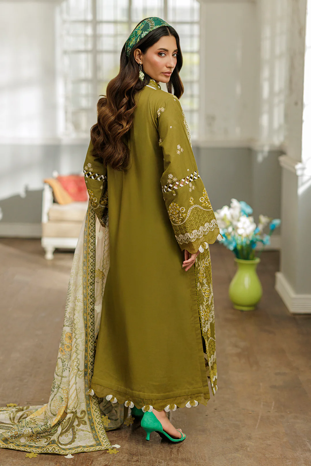 Embroidered Shirt Shalwar Dupatta - 4044 - Image 12