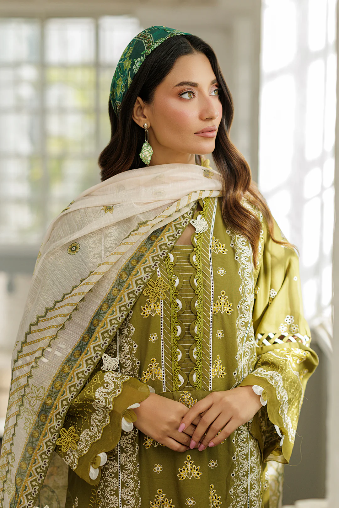 Embroidered Shirt Shalwar Dupatta - 4044 - Image 5