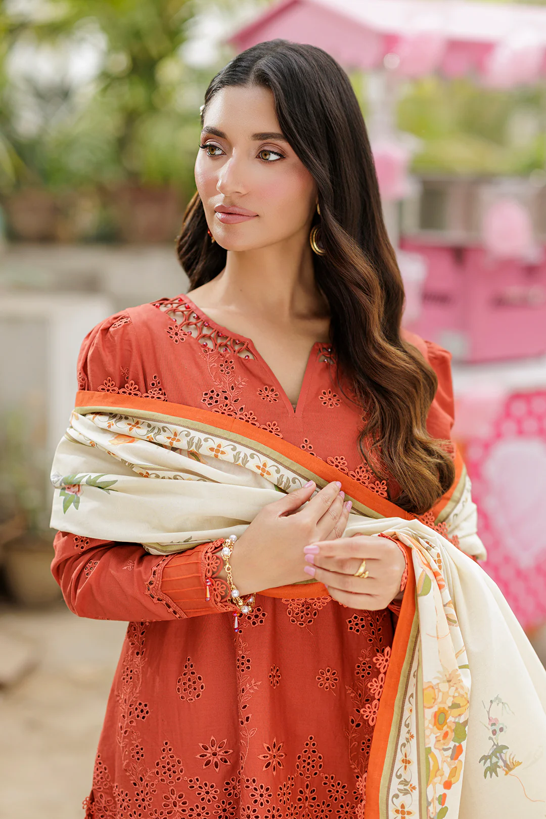 Embroidered Shirt Shalwar Dupatta - 4045 - Image 4
