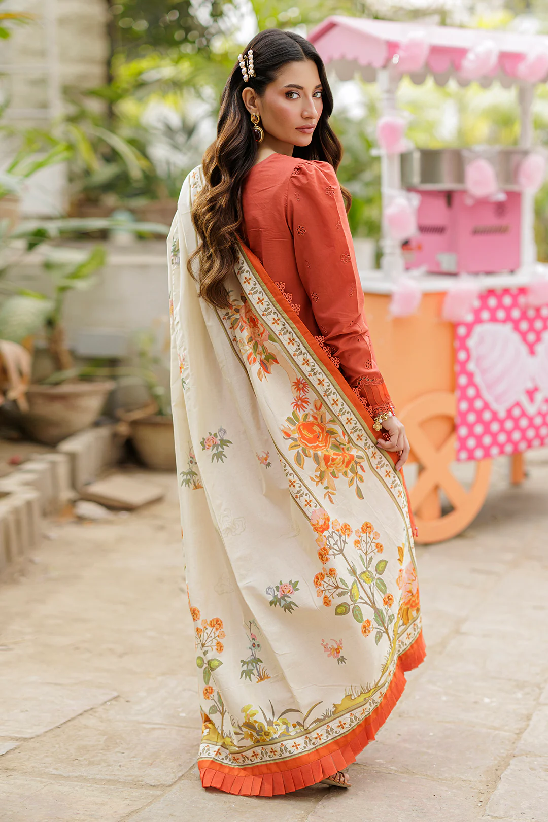 Embroidered Shirt Shalwar Dupatta - 4045 - Image 7