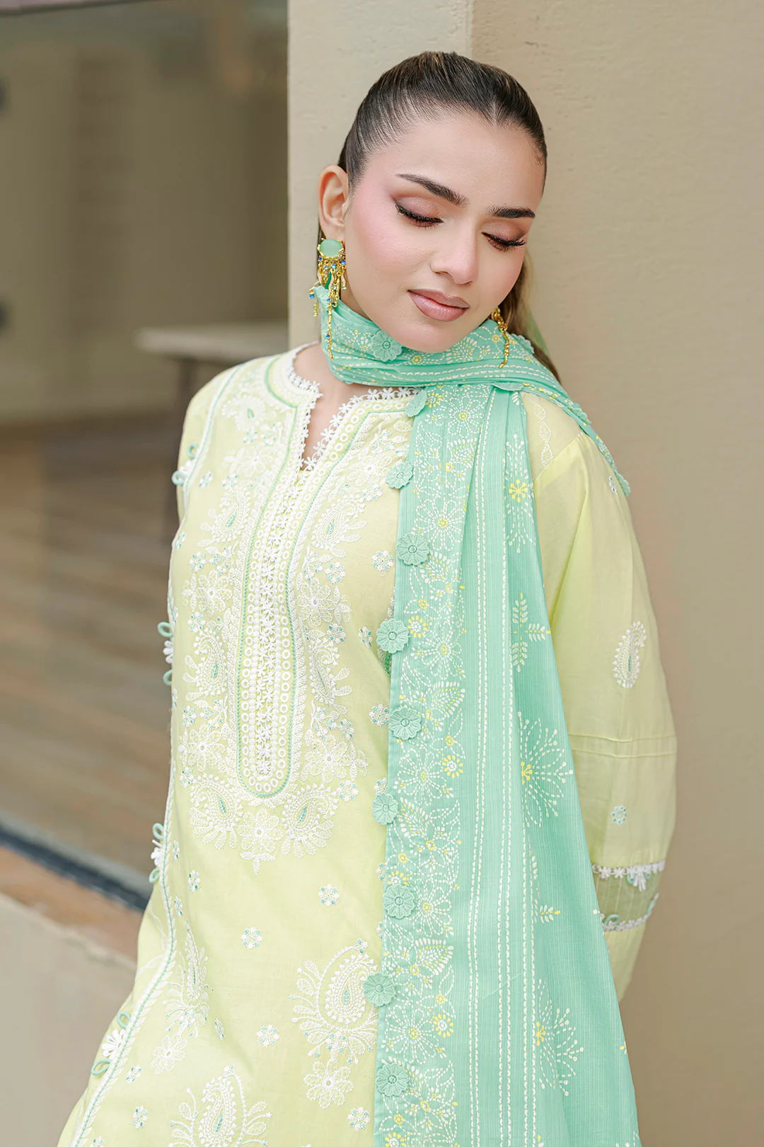 Embroidered Shirt Shalwar Dupatta - 4046 - Image 4