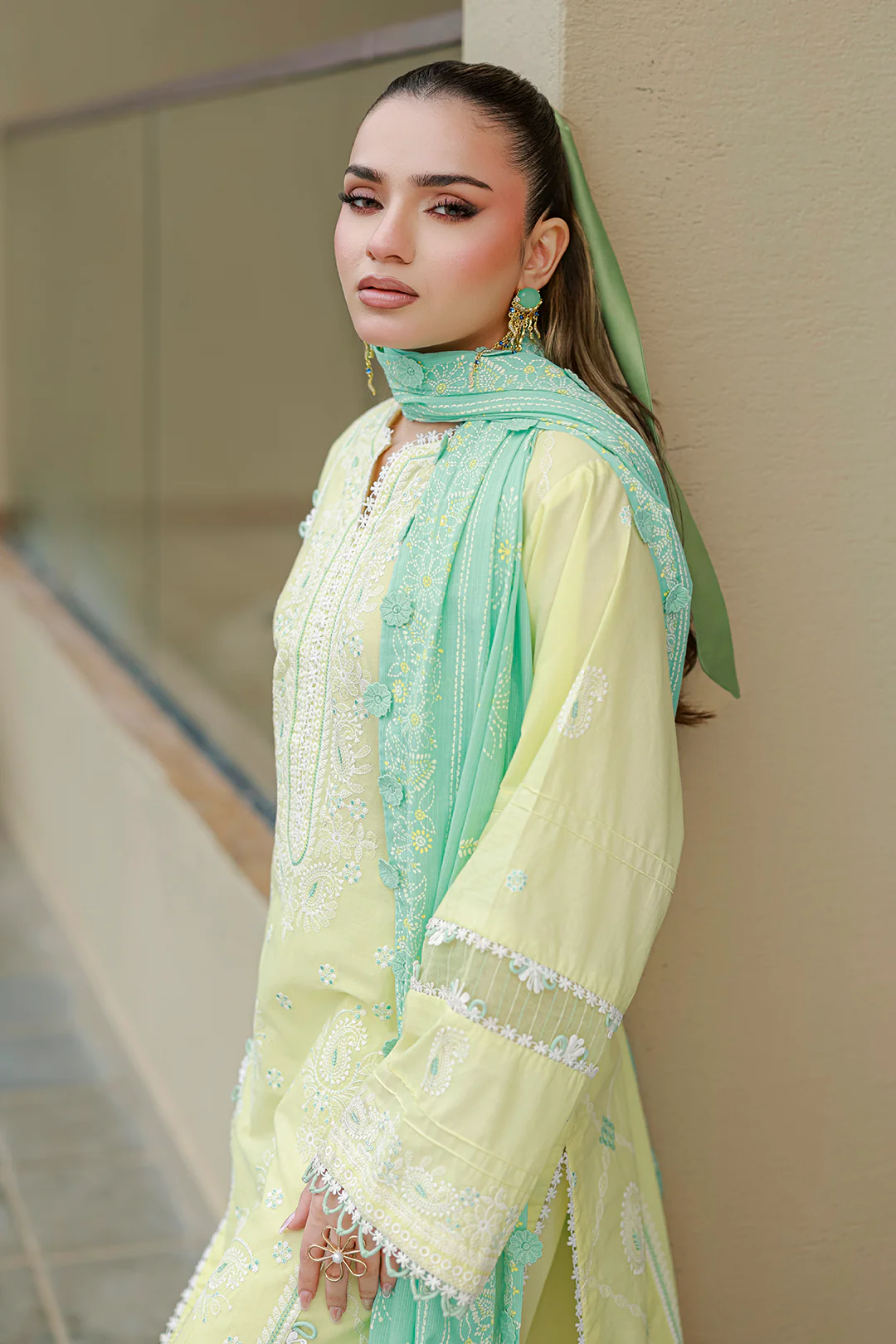 Embroidered Shirt Shalwar Dupatta - 4046 - Image 9