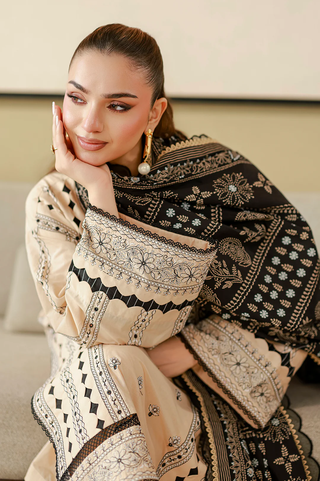 Embroidered Shirt Shalwar Dupatta - 4047 - Image 10