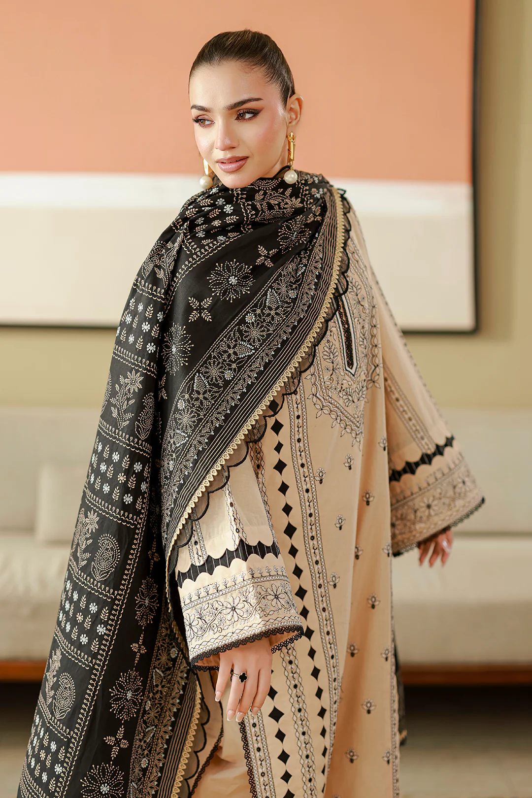 Embroidered Shirt Shalwar Dupatta - 4047 - Image 7