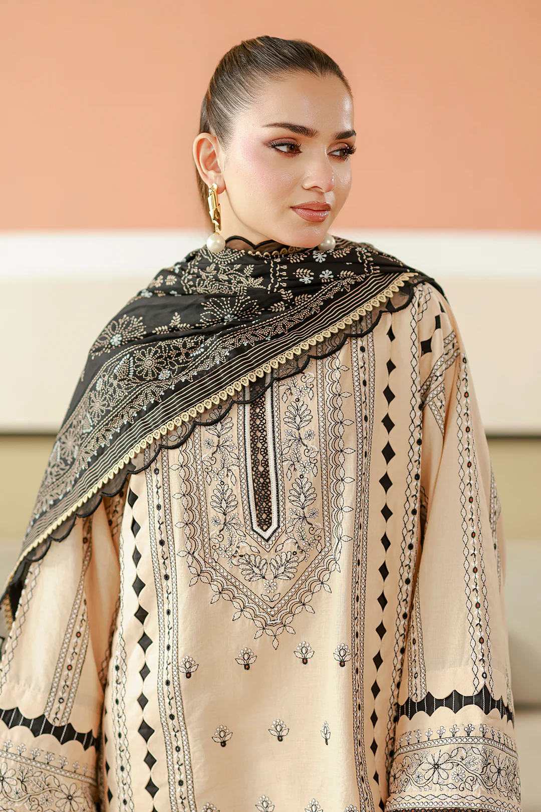Embroidered Shirt Shalwar Dupatta - 4047 - Image 8