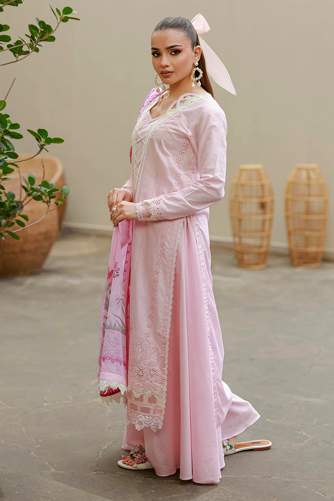 Embroidered Shirt Shalwar Dupatta - 4048 - Image 4