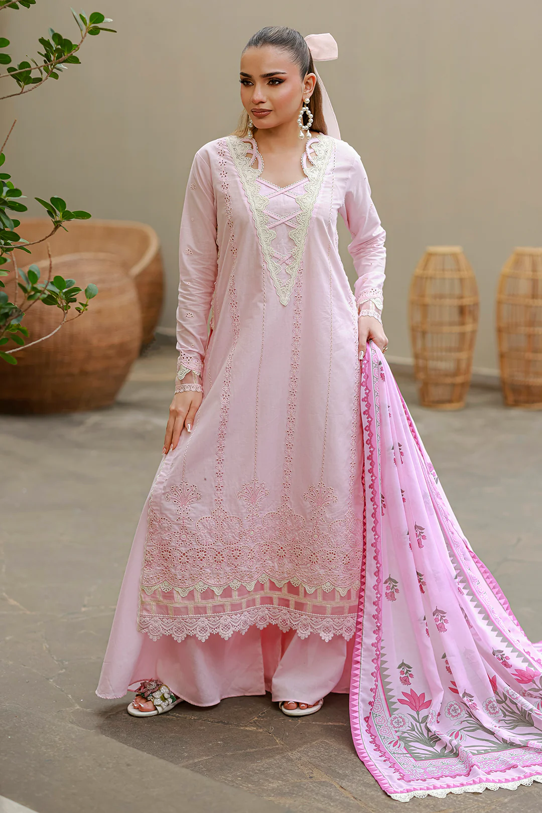 Embroidered Shirt Shalwar Dupatta - 4048 - Image 5