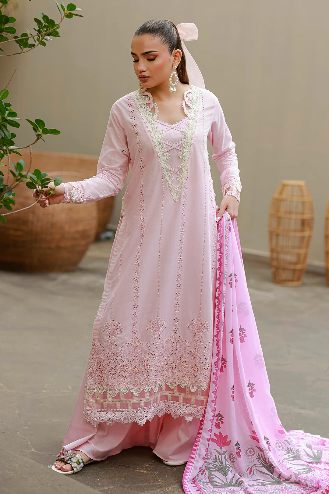 Embroidered Shirt Shalwar Dupatta - 4048 - Image 7