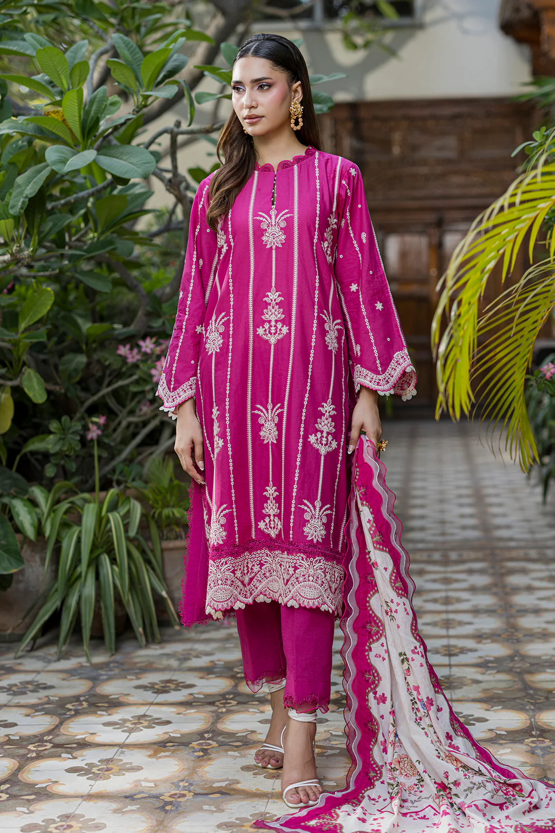 Embroidered Shirt Shalwar Dupatta - 4050 - Image 3