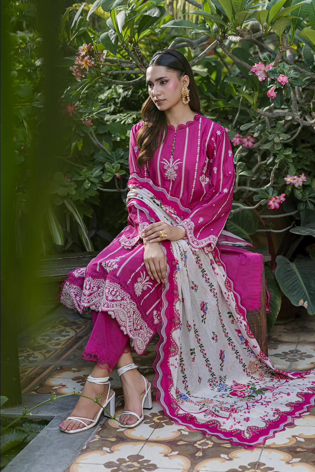 Embroidered Shirt Shalwar Dupatta - 4050 - Image 4