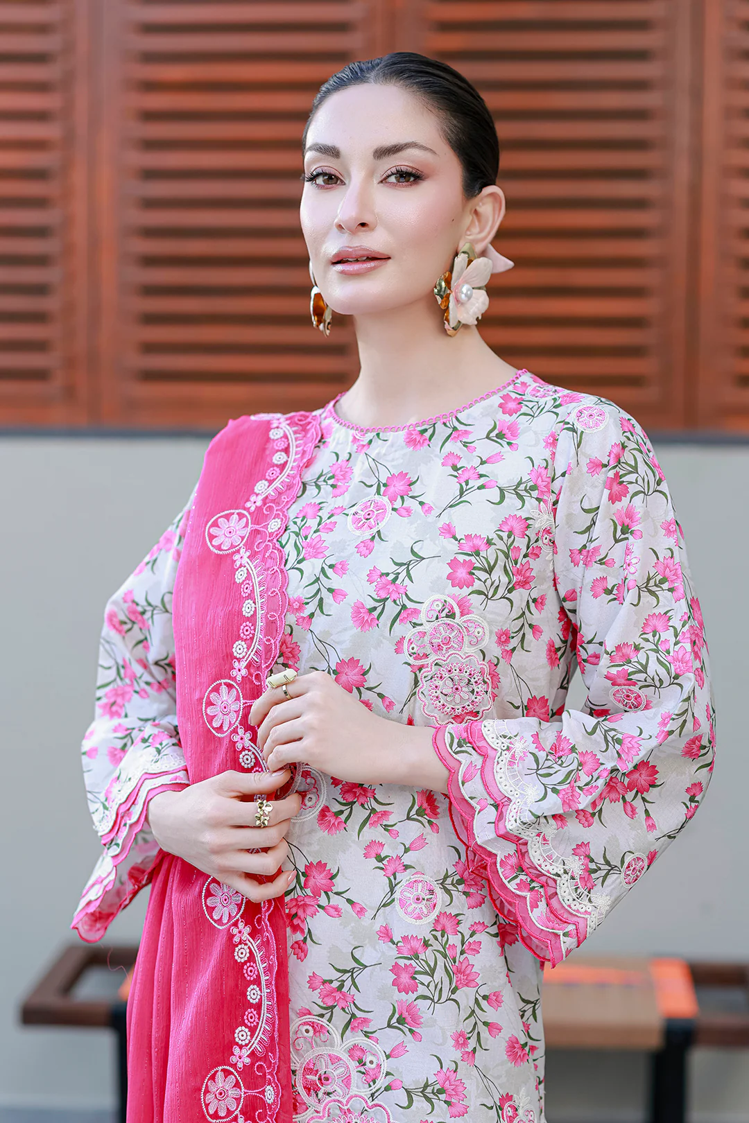 Embroidered Shirt Shalwar Dupatta - 4051 - Image 2