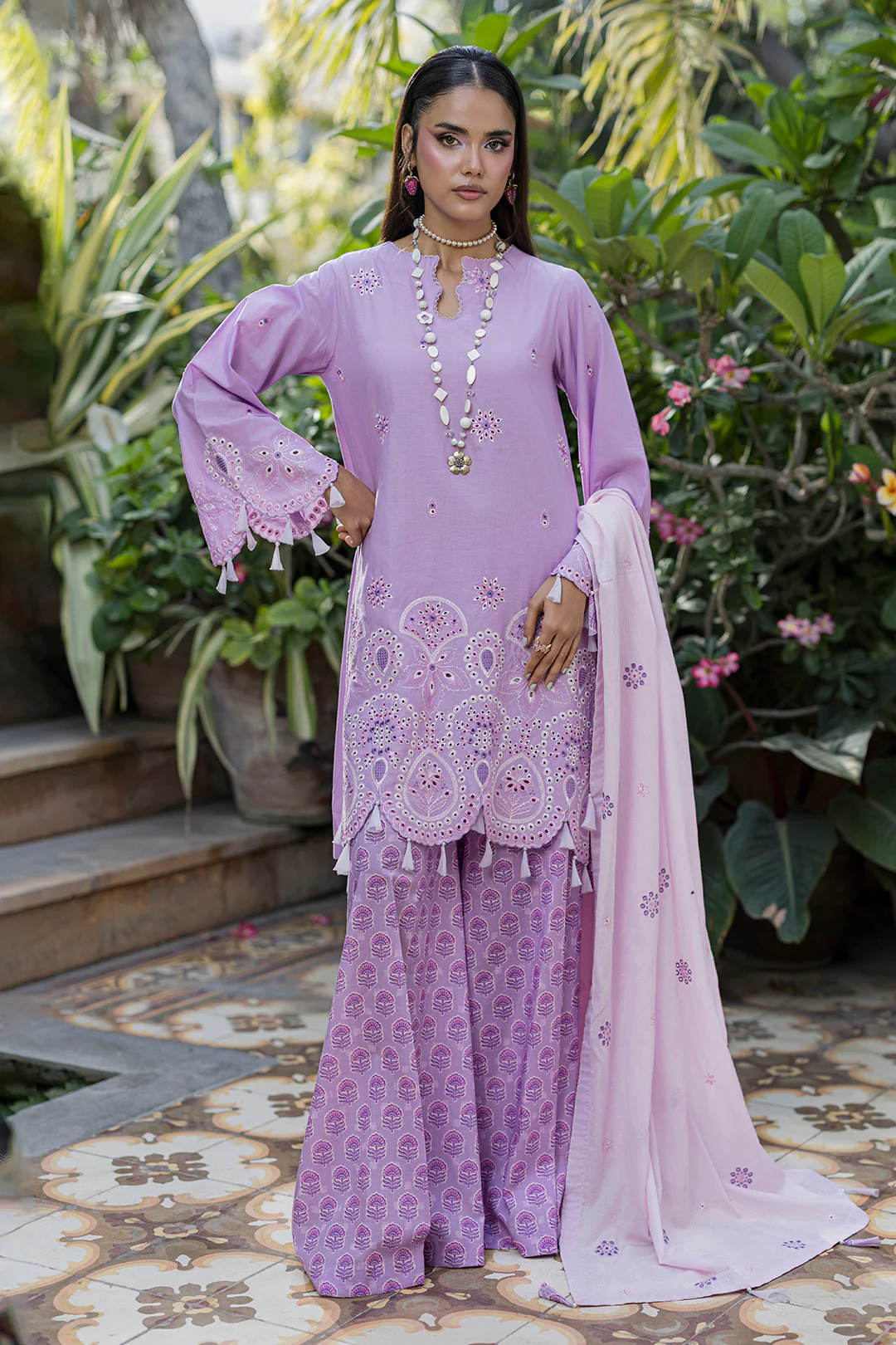 Embroidered Shirt Shalwar Dupatta - 4052 - Image 3
