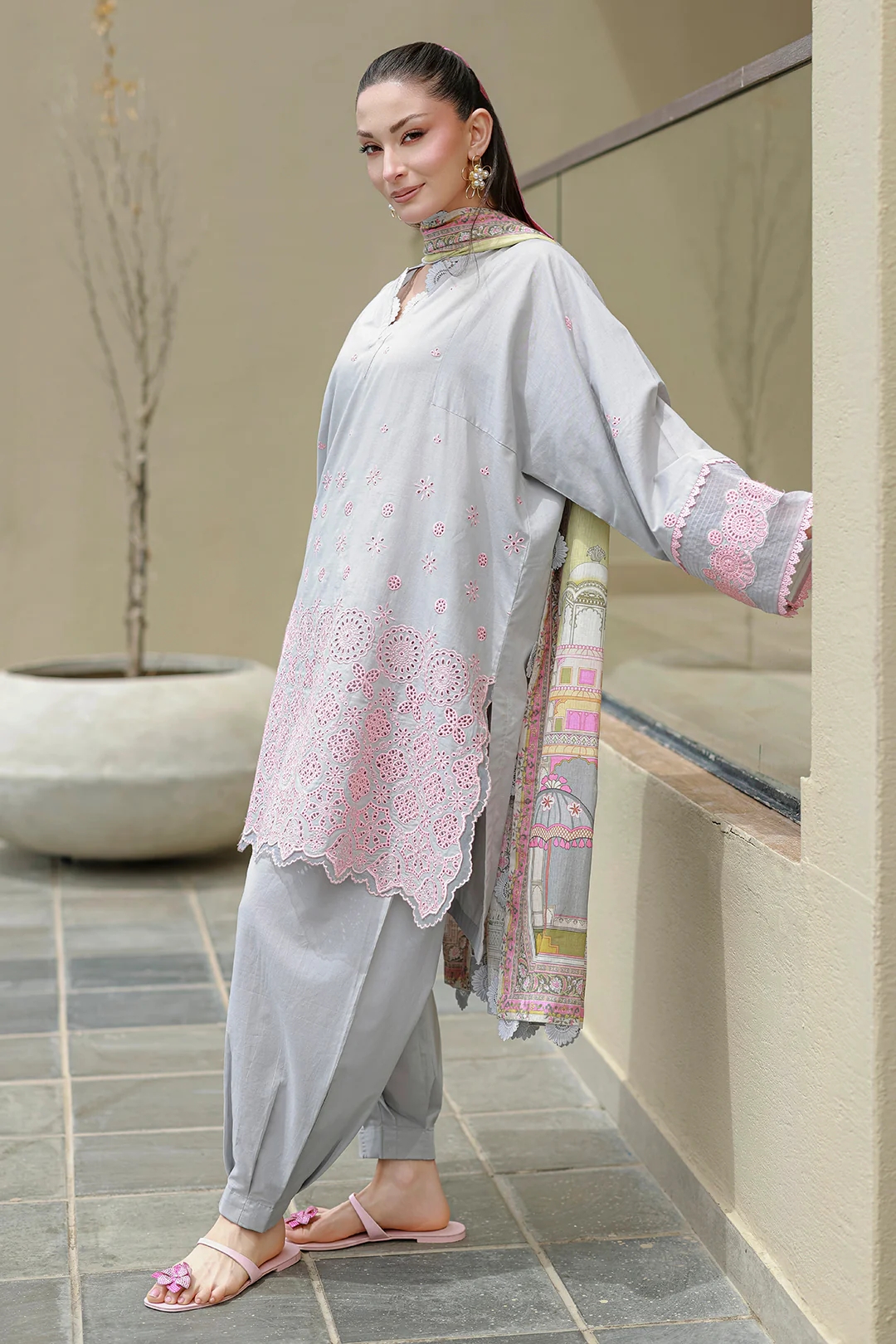 Embroidered Shirt Shalwar Dupatta - 4054 - Image 14