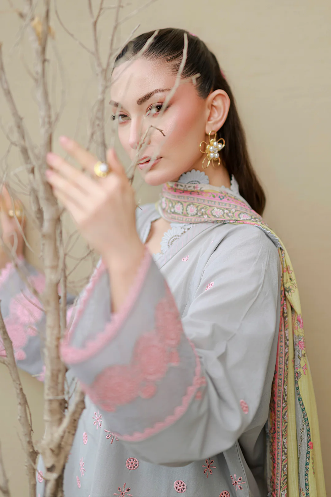 Embroidered Shirt Shalwar Dupatta - 4054 - Image 17