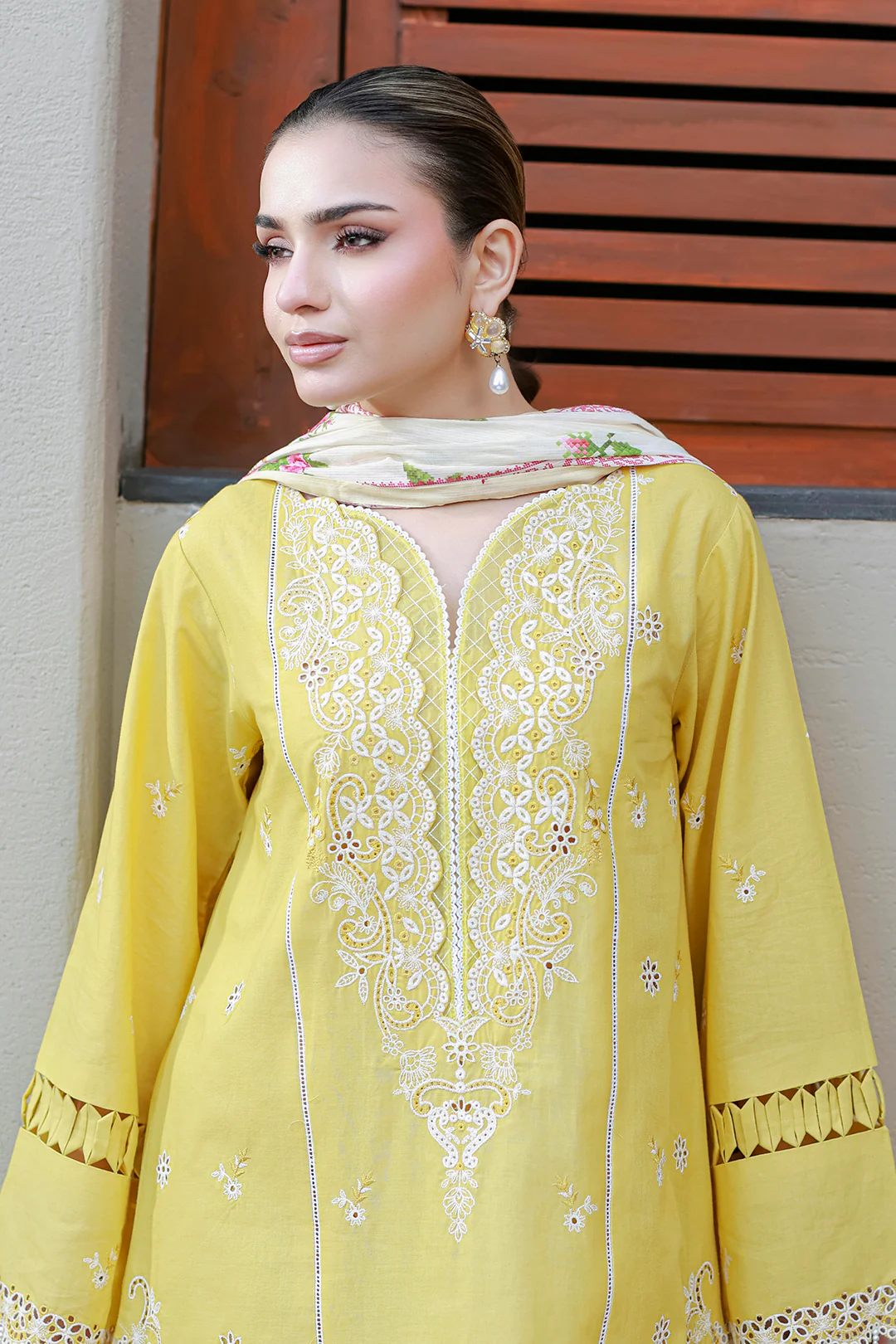 Embroidered Shirt Shalwar Dupatta - 4056 - Image 4