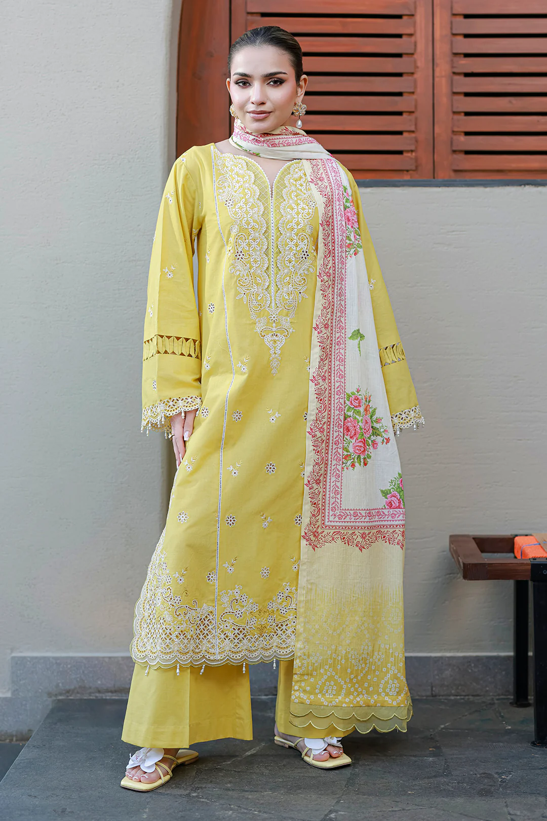 Embroidered Shirt Shalwar Dupatta - 4056 - Image 5
