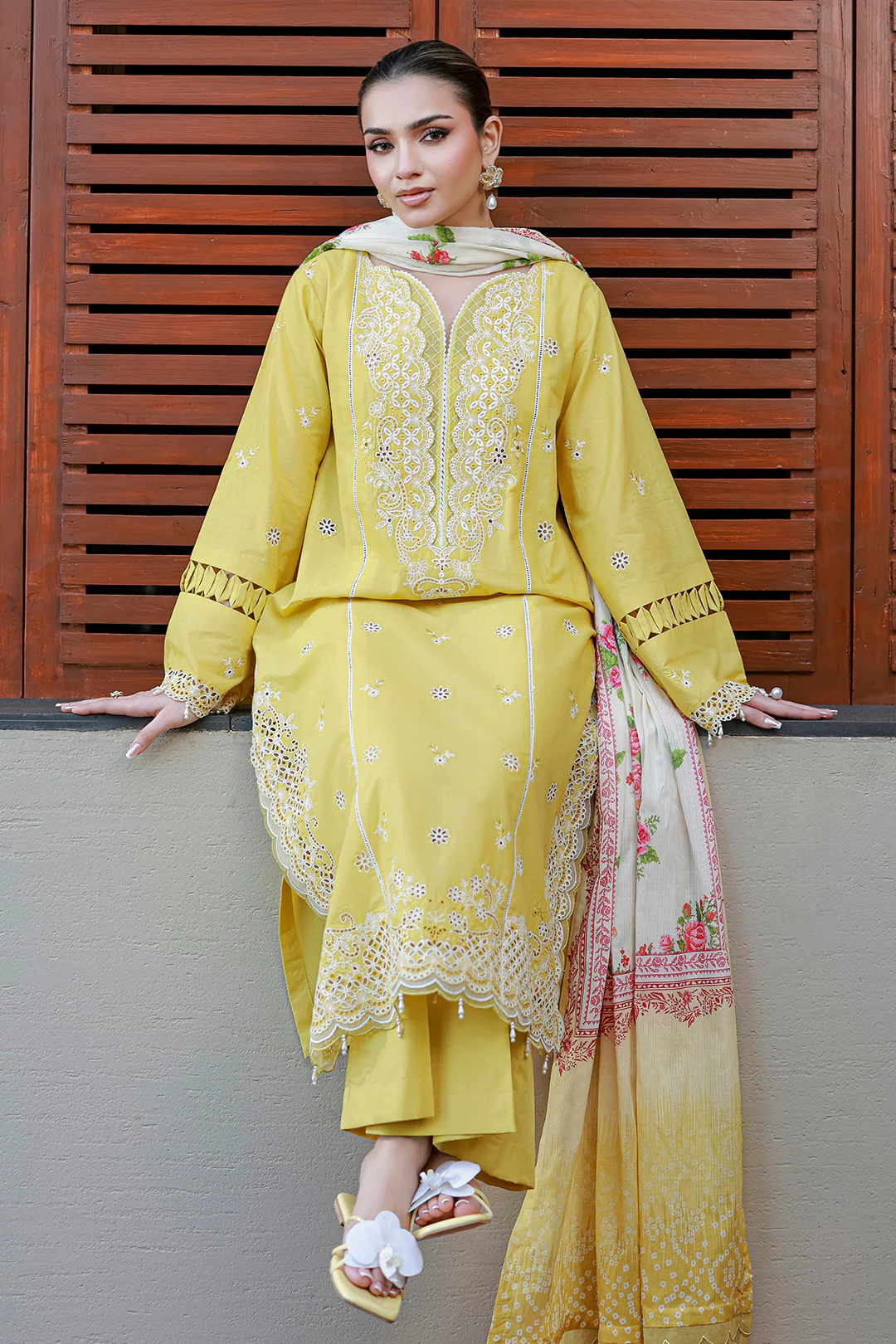 Embroidered Shirt Shalwar Dupatta - 4056 - Image 7