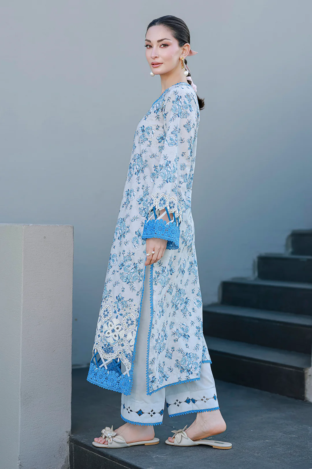 Embroidered Shirt Shalwar Dupatta - 4057 - Image 10