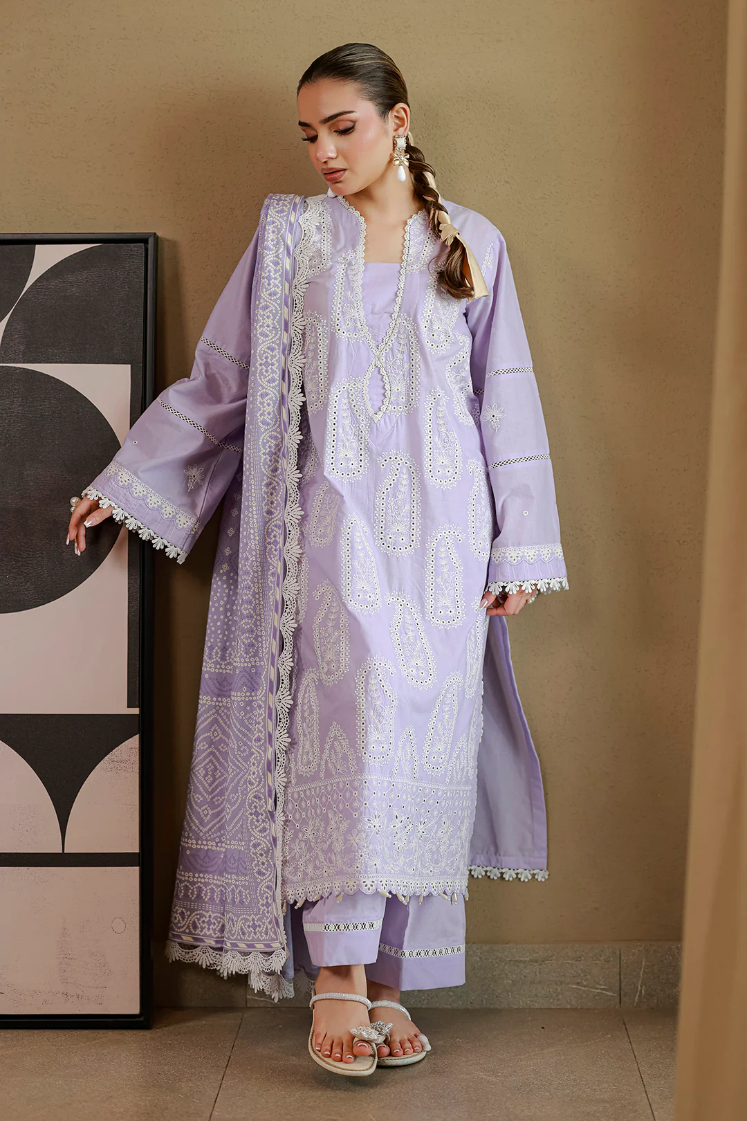 Embroidered Shirt Shalwar Dupatta - 4059 - Image 3