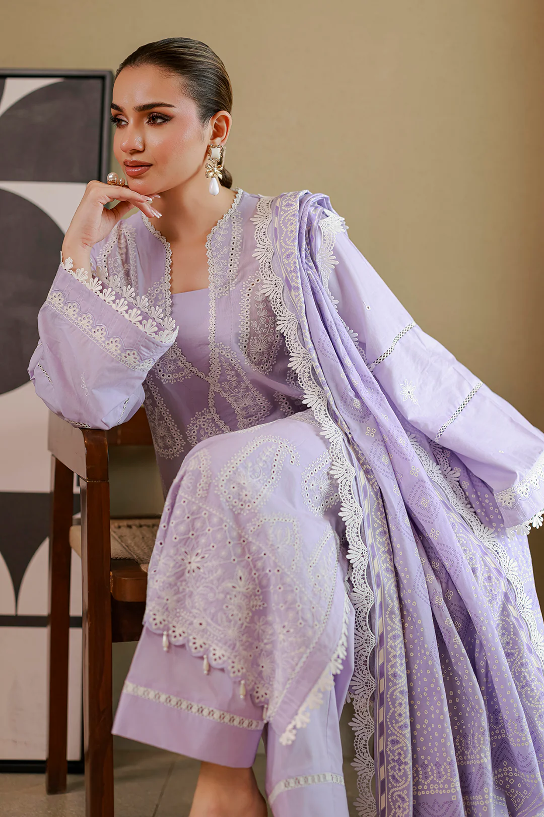 Embroidered Shirt Shalwar Dupatta - 4059 - Image 9