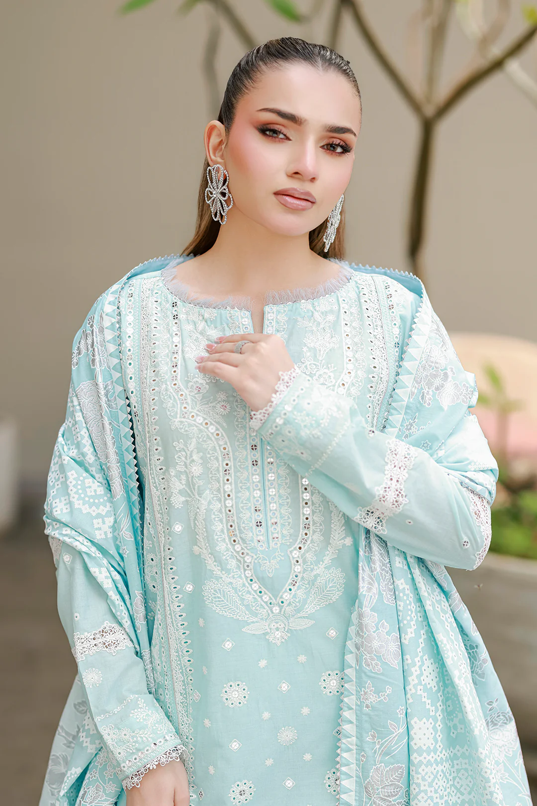 Embroidered Shirt Shalwar Dupatta - 4060 - Image 2