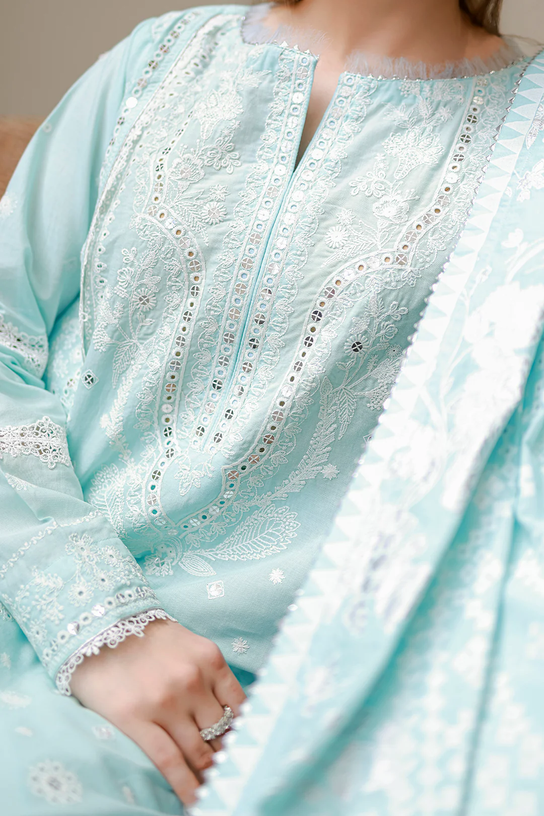 Embroidered Shirt Shalwar Dupatta - 4060 - Image 9