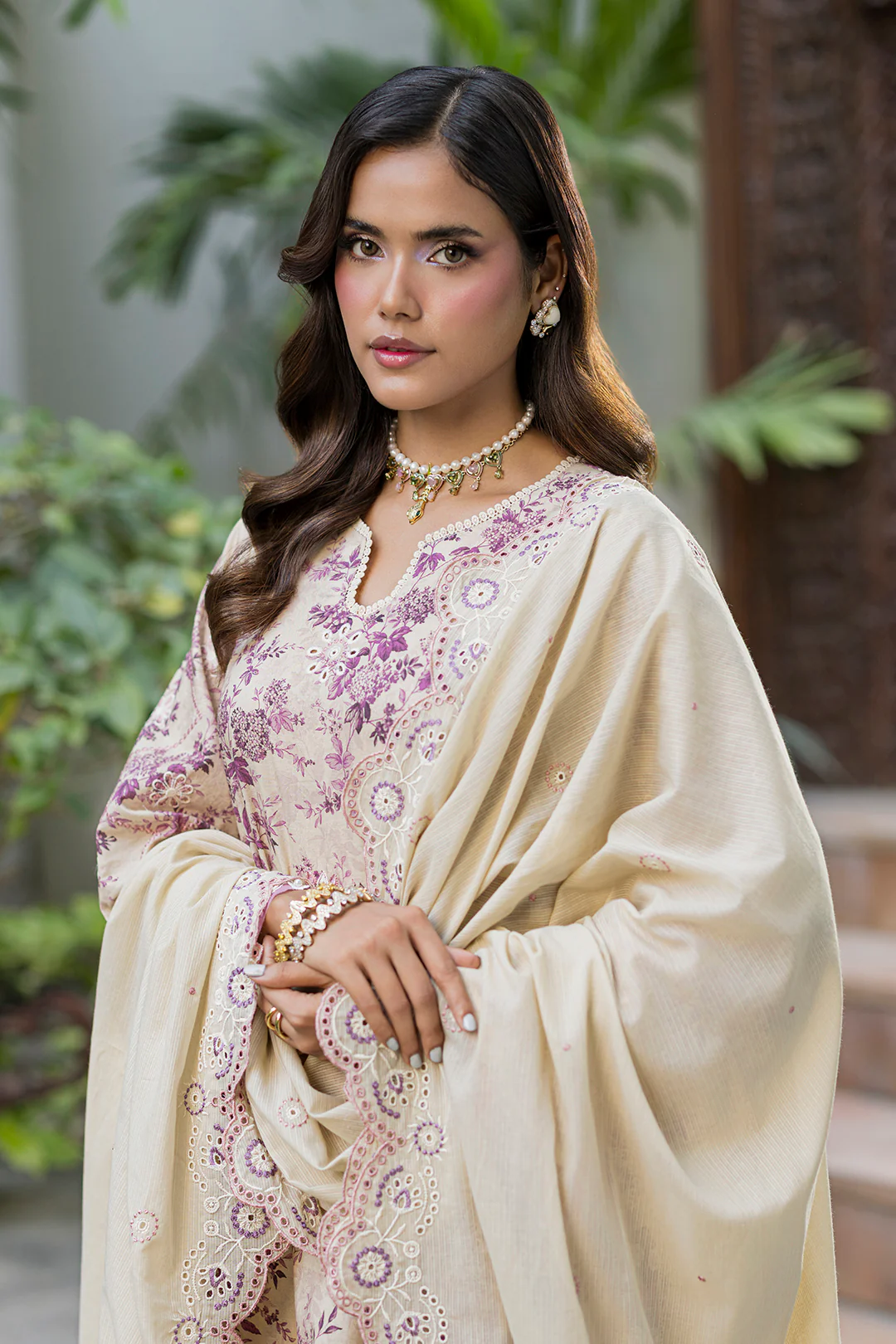 Embroidered Shirt Shalwar Dupatta - 4064 - Image 4